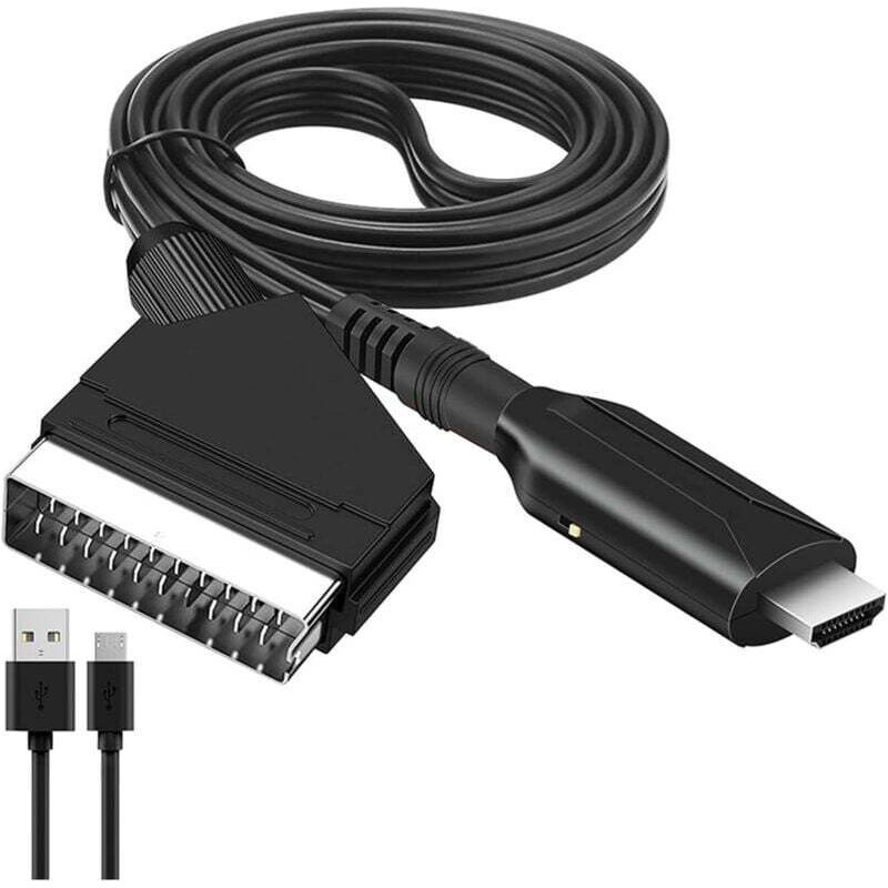 Scart-zu-hdmi-konverter Mit Kabel Für Full-hd-1080p-fernseher, Dvd-player, Xbox, Ps3