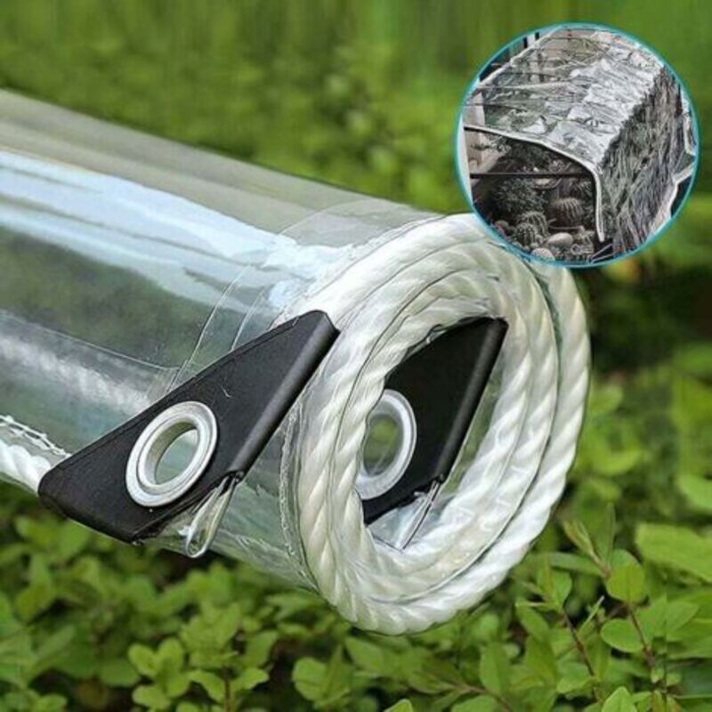 Transparente, Wasserdichte Pvc-schutzplane 360 ​​g/m² Mit Ösen 1 M X 2 M