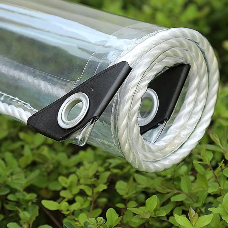 Transparente Pvc-schutzplane 0,8 M X 1,5 M – 100 % Wasserdicht – Flächengewicht 360 G/m² – Ösen Alle 50 Cm