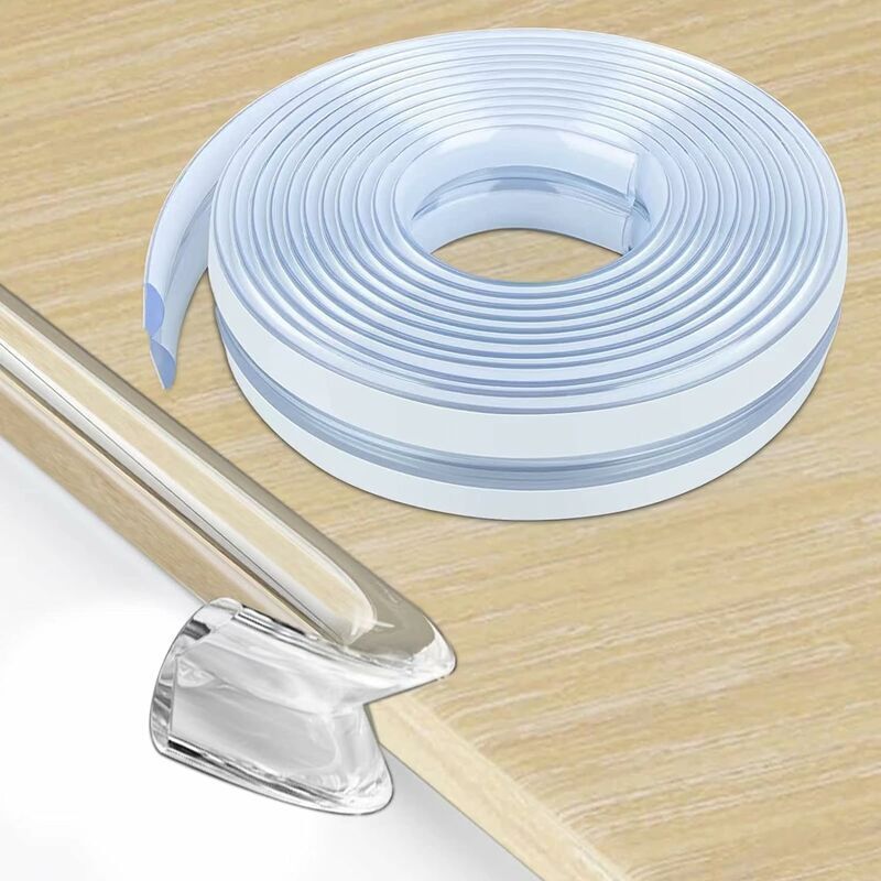Sofort Aufklebbarer Eckenschutz, 6 M Flexibler, Transparenter Pvc-kleber, Möbelschutz Für Tisch- Und Schrankecken (6 M × 1,5 Cm)