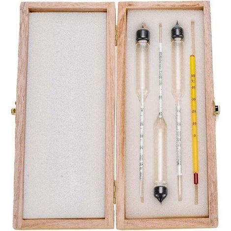 Alkoholtester Mit Thermometer (3er-set), Alkoholgehalt: 0-40, 40-70, 70-100% Vol., Hydrometer Für Spirituosen, Destillate, Whisky, Brandy Und Wodka.