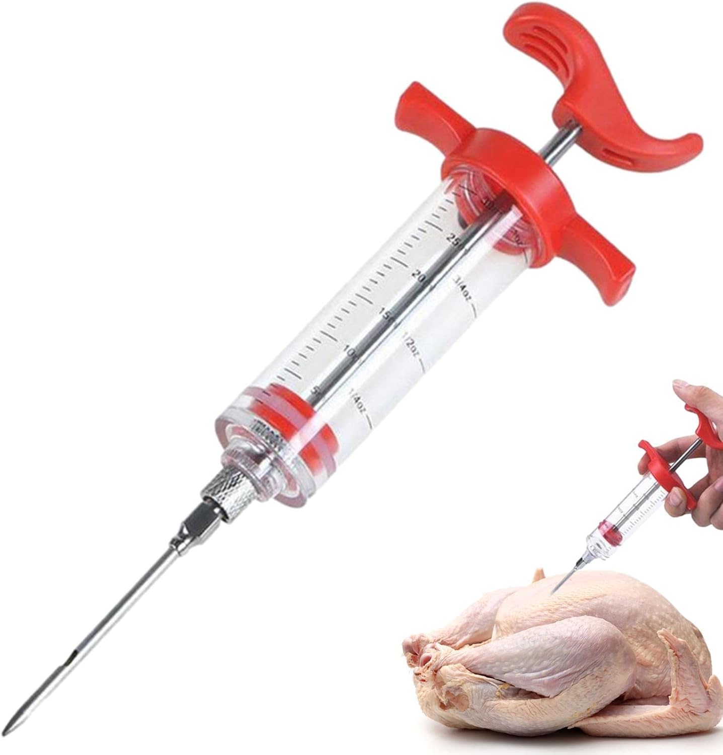 Syringe À Injection De Viande, Seringue À Marinade, Seringue À Sauce, Extracteur De Jus, Aiguilles D'Injection De Marinade Pour Dinde, Bœuf, Poulet, Rôti, Viande Grillée