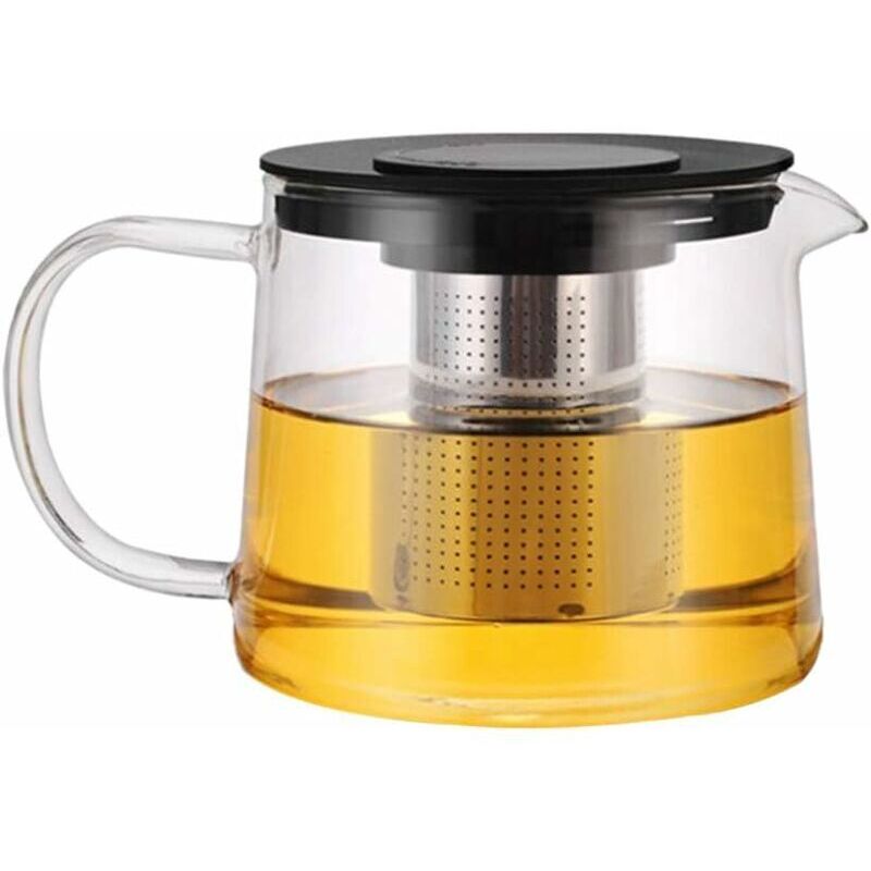 Teekanne Aus Glas Mit Hitzebeständigem Edelstahl-teesieb, Transparent, 1500 Ml