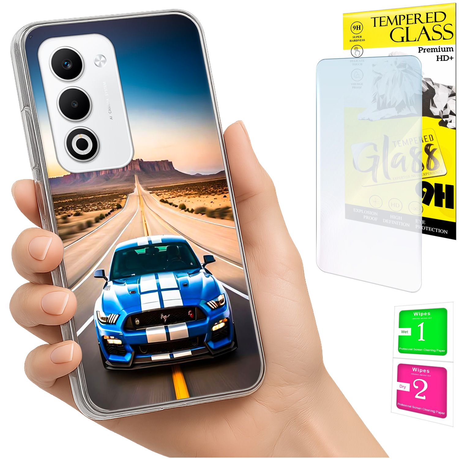 Schutzhülle Für Oppo A5 5g: Foto-schutzhülle, Rückseite + 9h-glas