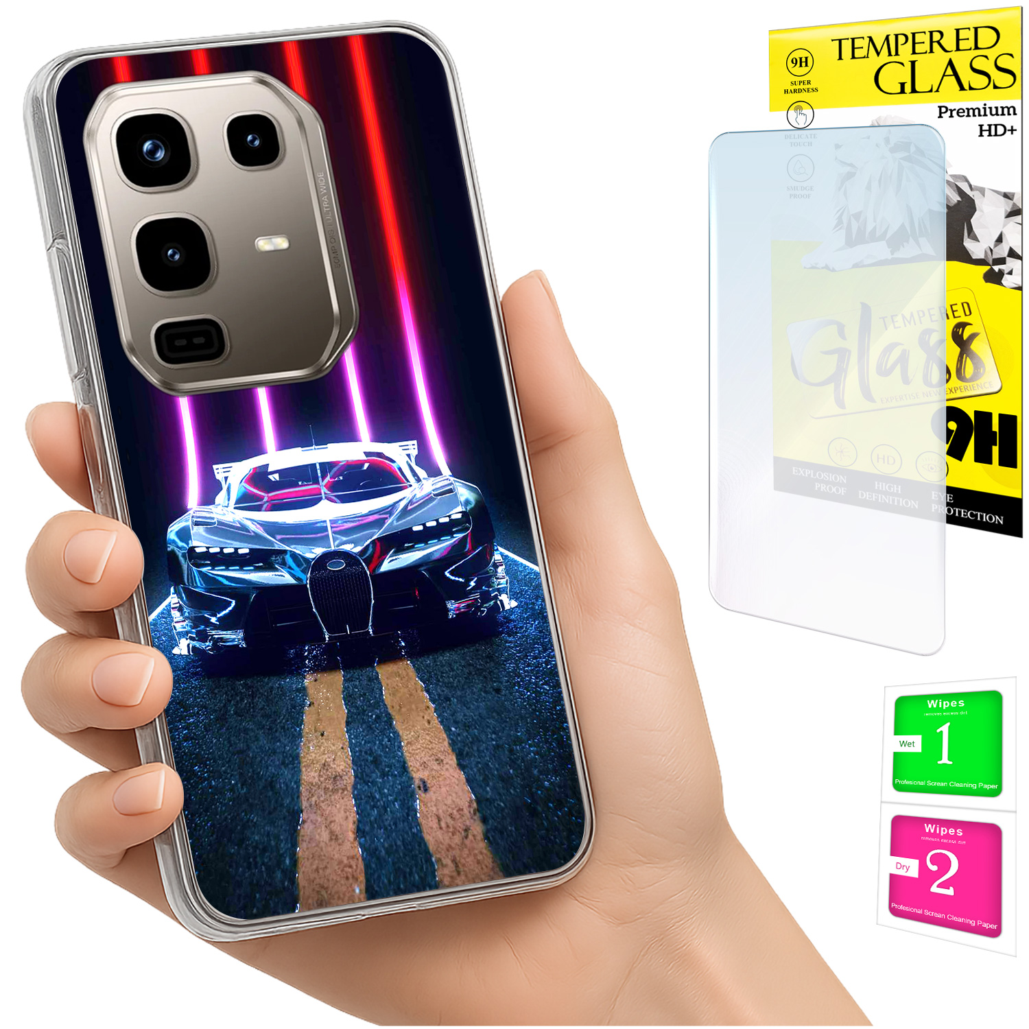 Schutzhülle Für Infinix Note 50 Pro 4g: Fotohülle, Rückseite + 9h-glas