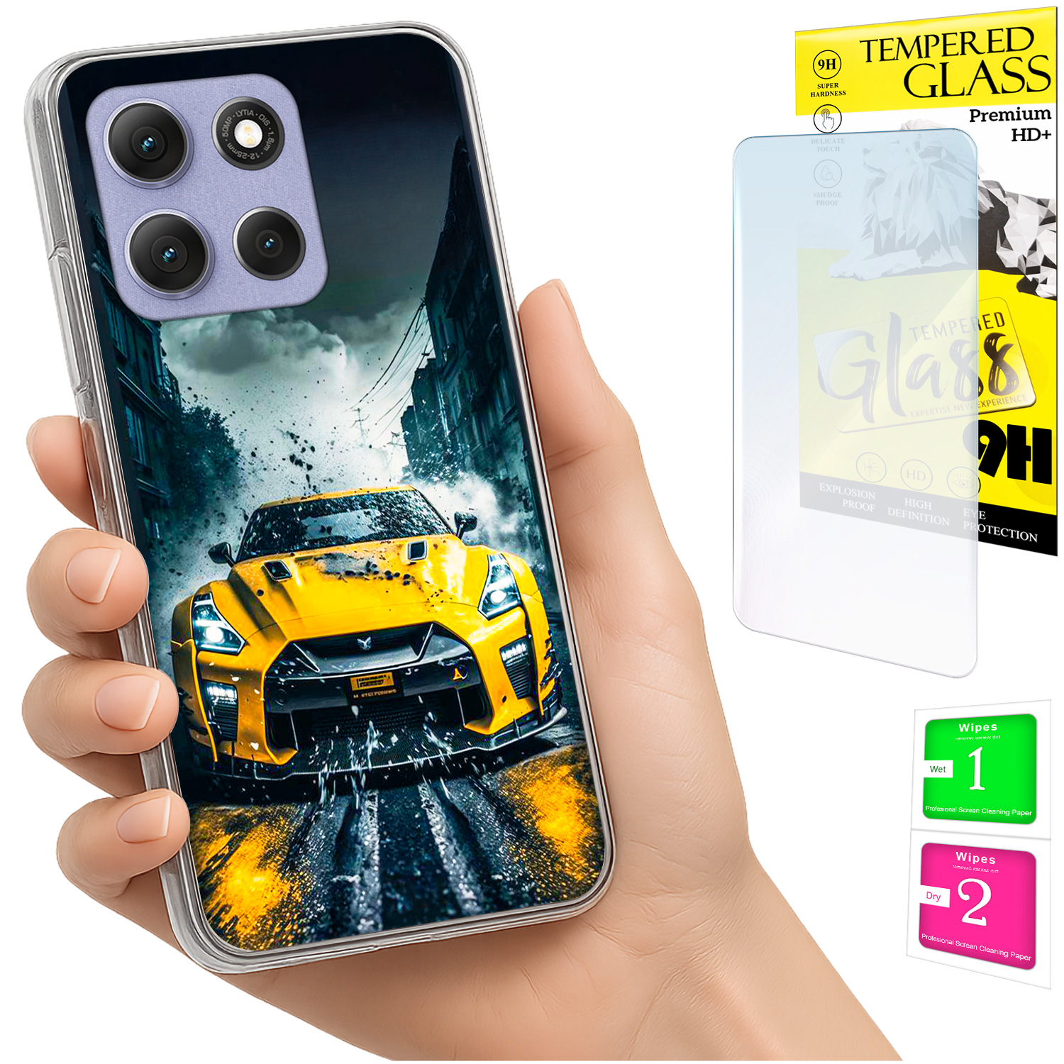 Schutzhülle Für Motorola Moto G86 Power: Foto-schutzhülle + 9h-glas