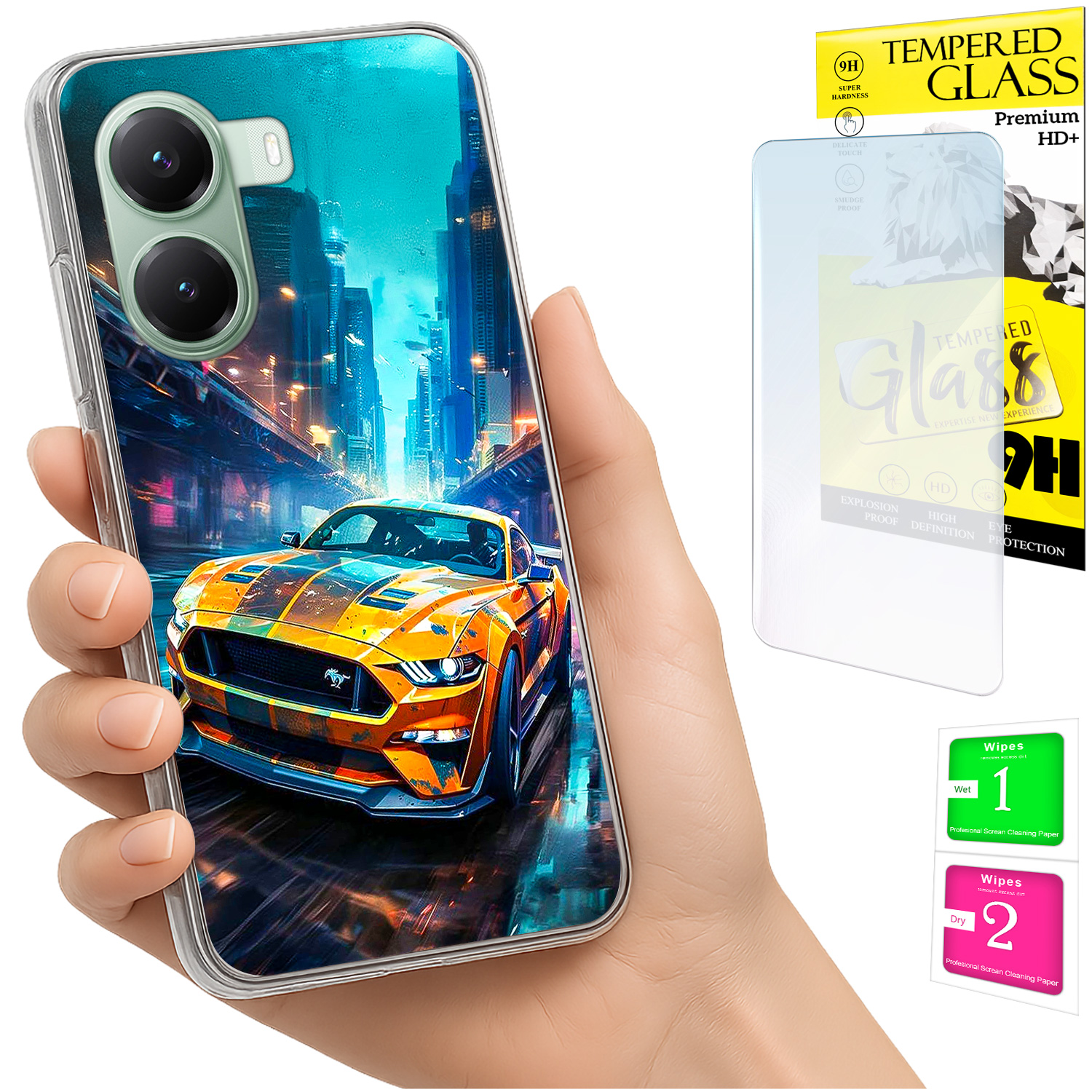 Schutzhülle Für Xiaomi Poco X7 Pro 5g: Foto-schutzhülle, Rückseite + 9h-glas
