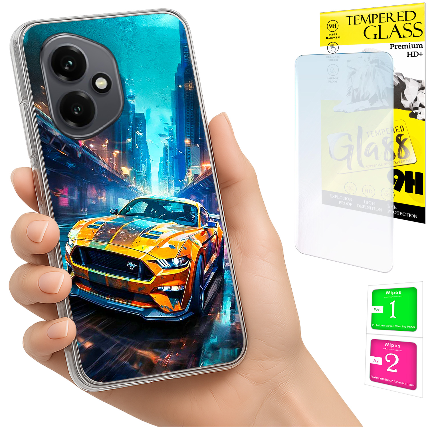 Schutzhülle Für Honor X7d / 400 Smart Photo Cover Case Rückseite + 9h-glas