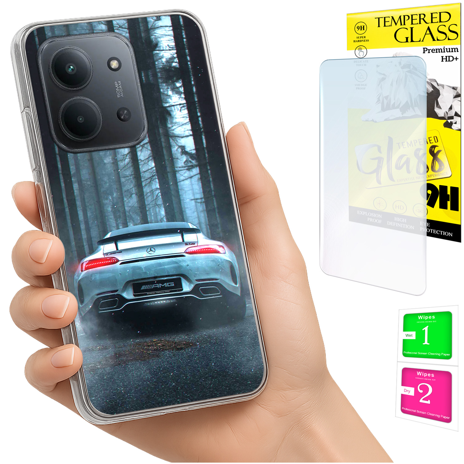 Schutzhülle Für Xiaomi Redmi 15c 4g (171 Mm) – Fotoschutzhülle Mit Rückseite Aus 9h-glas
