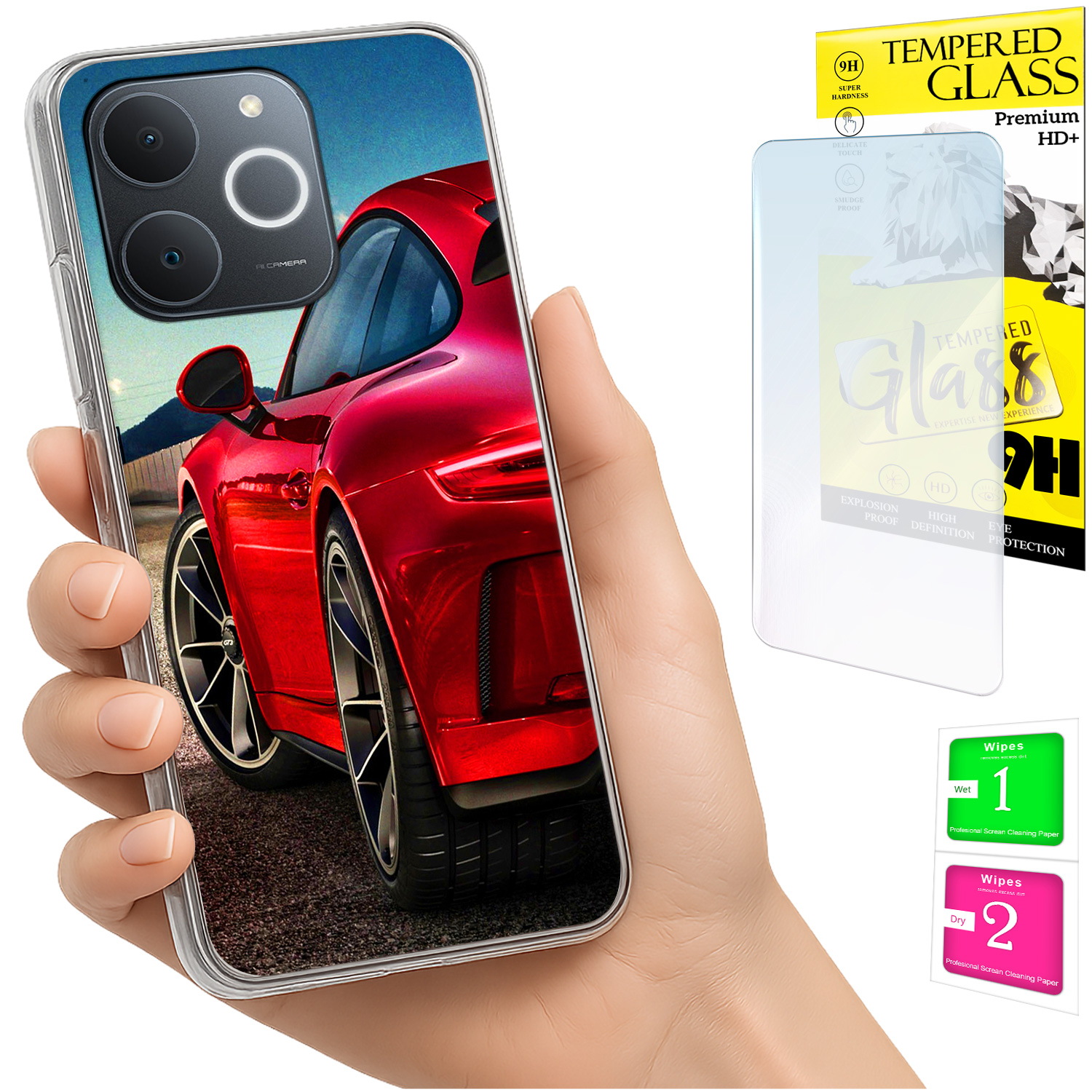 Schutzhülle Für Realme Note 70t: Foto-schutzhülle + 9h-glas