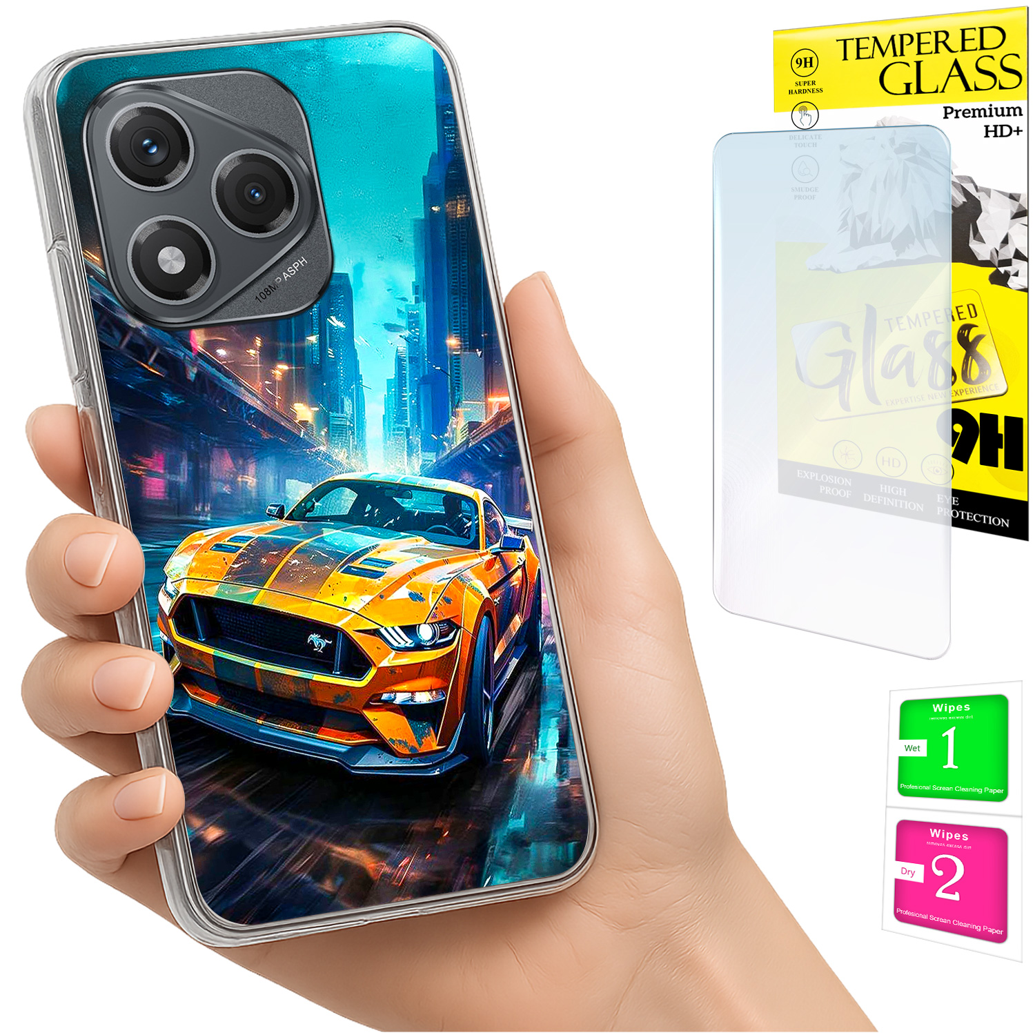 Schutzhülle Für Honor 400 Lite: Foto-rückseite + 9h-glas