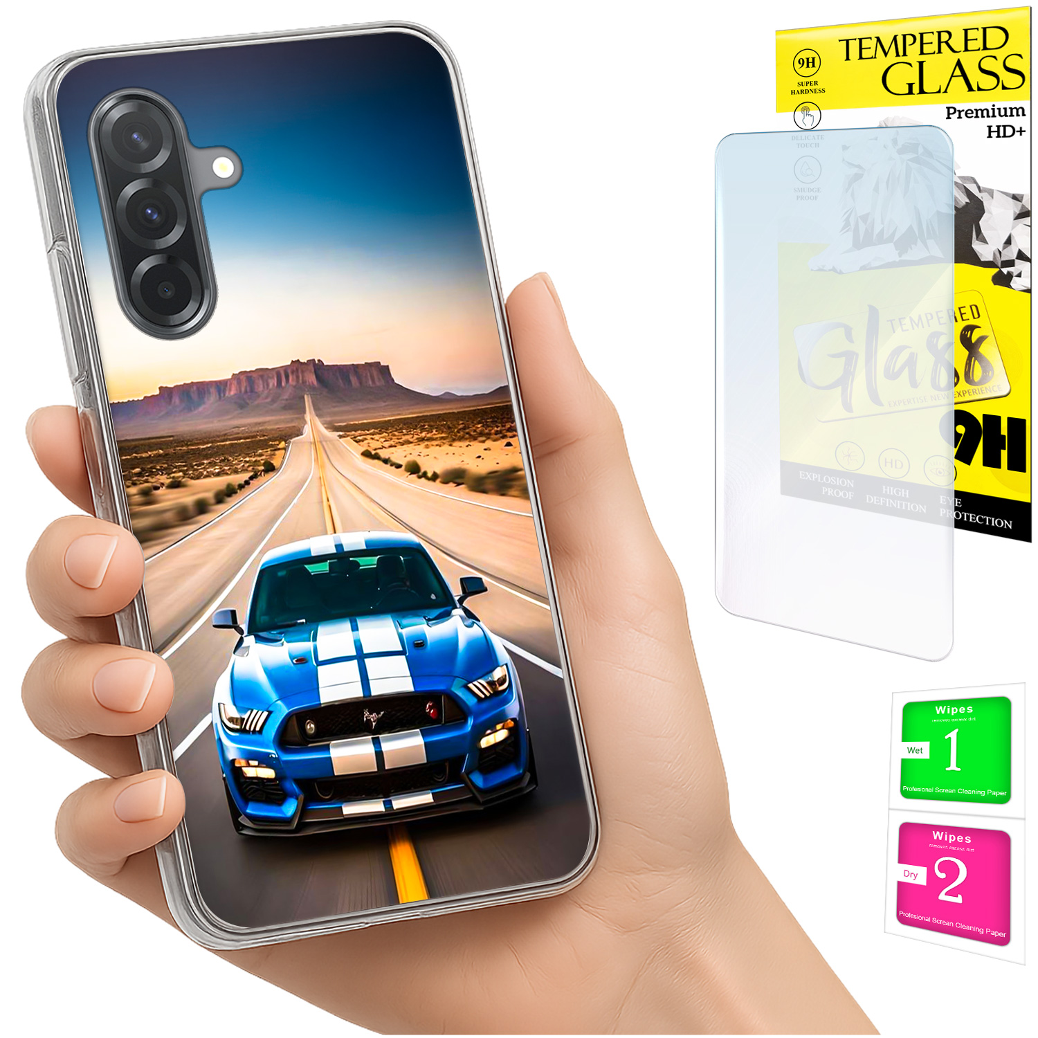 Schutzhülle Für Samsung Galaxy A36 / A56: Fotoschutzhülle, Rückseite + 9h-glas