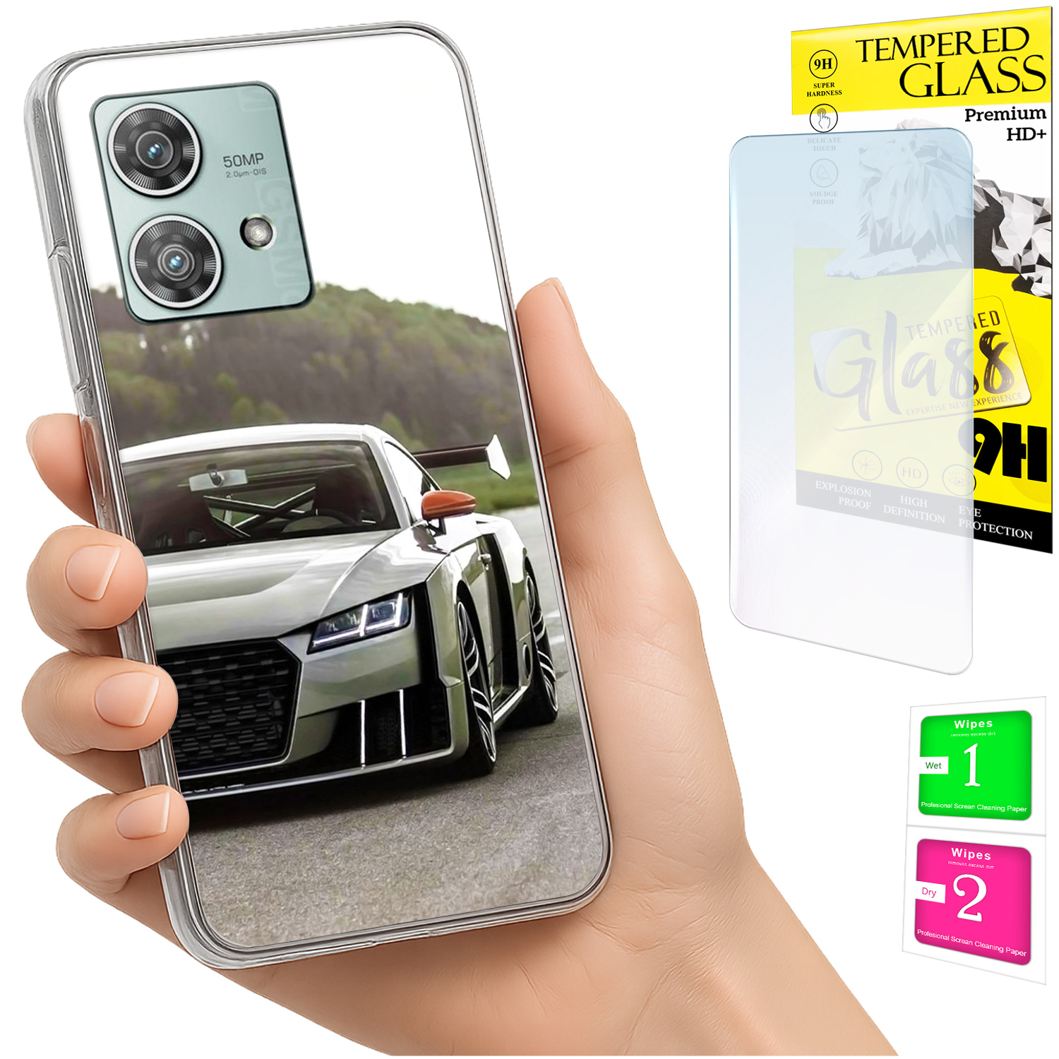 Schutzhülle Für Motorola Edge 40 Neo: Foto-schutzhülle + 9h-glas