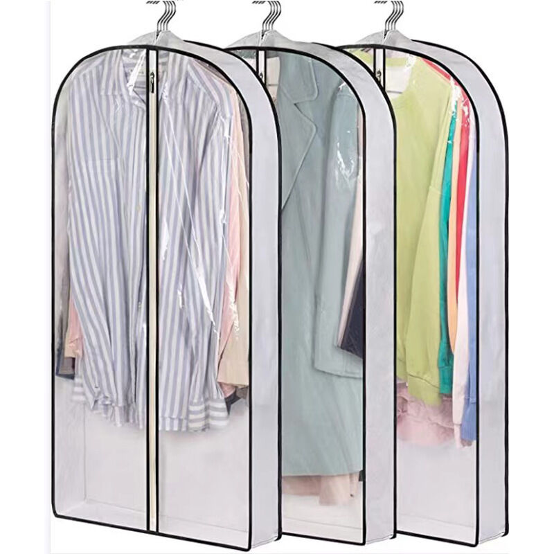 Set Mit 3 Transparenten, Schmutzabweisenden Kleidersäcken Mit Reißverschluss Für Hemden, Anzüge Und Mäntel.