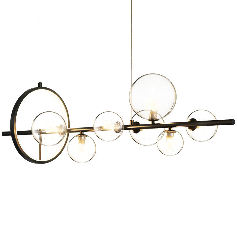 Duringo – Led-hängeleuchte 90 Cm 18 W Schwarz + Transparent