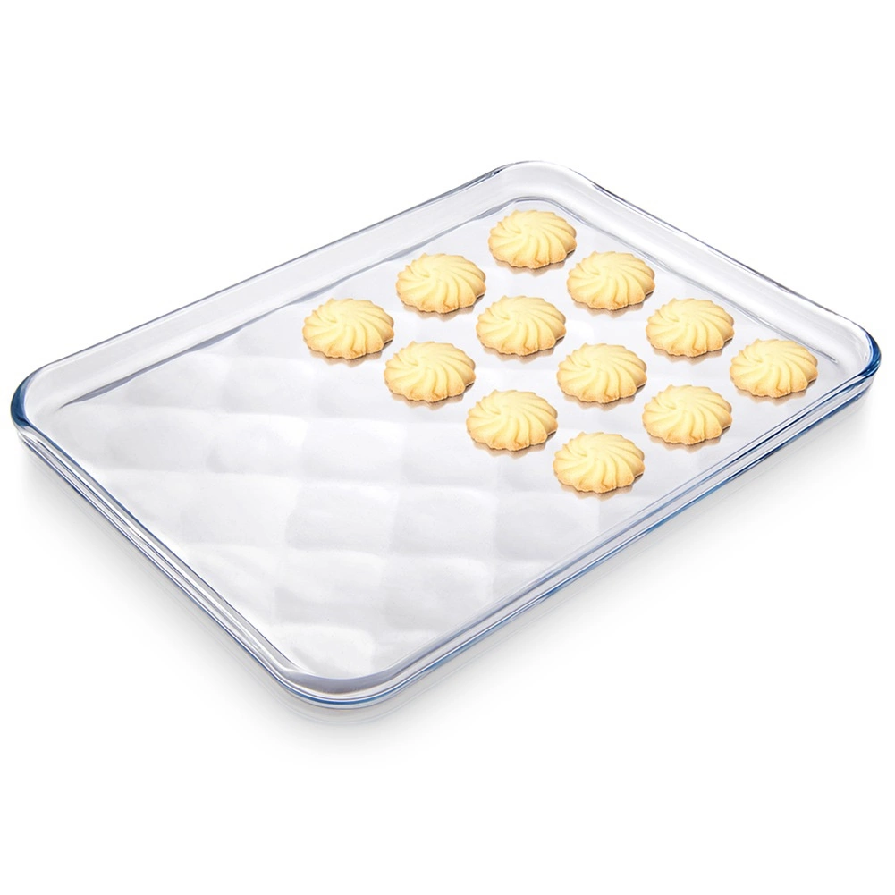 Flache Glasauflaufform Zum Backen Von Keksen, Pizza, Gemüse Und Fleisch