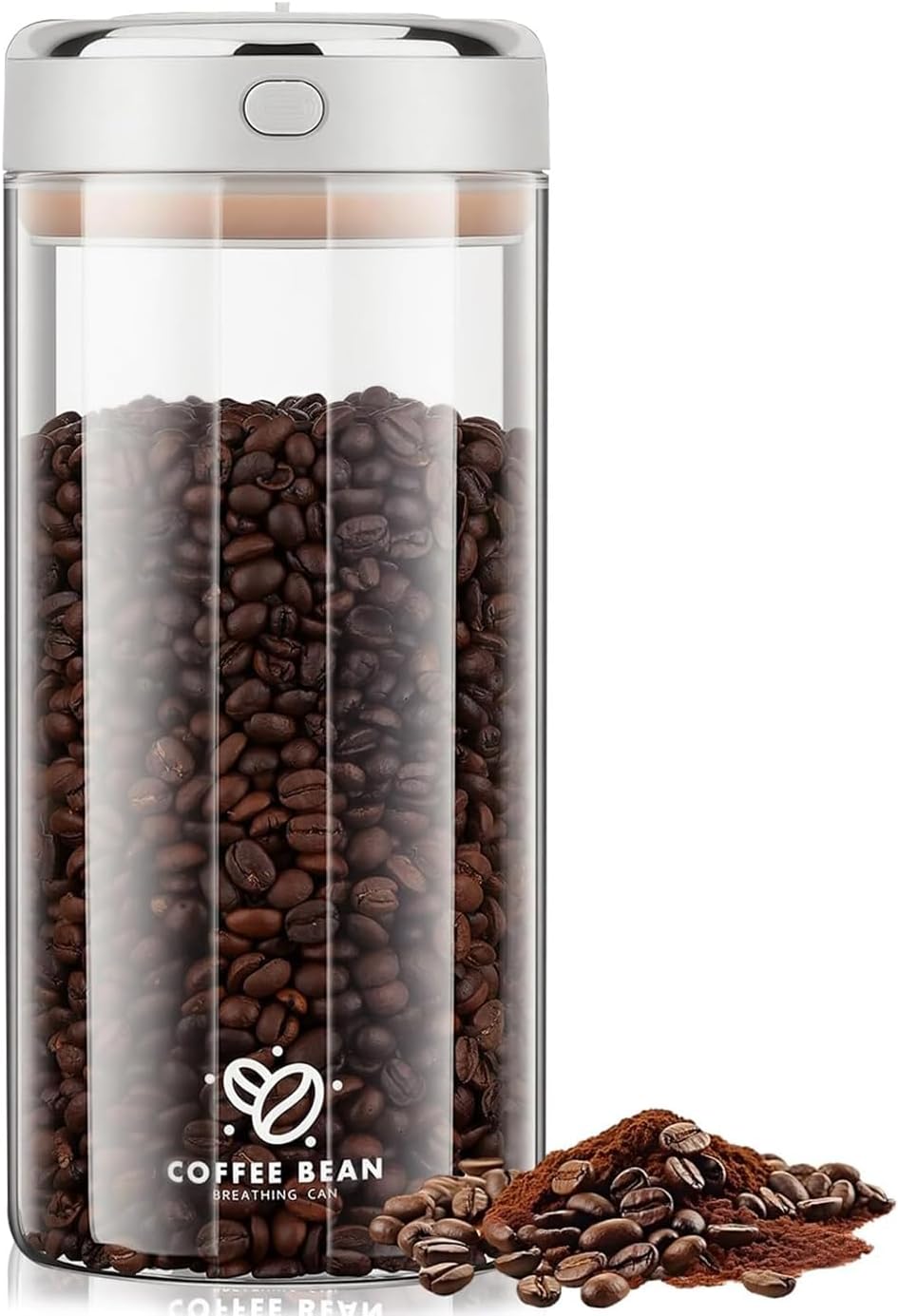 1700 Ml Luftdichter Kaffeebehälter Aus Borosilikatglas Mit Vakuumverschluss, Lebensmittelechter Behälter Für Kaffeebohnen, Tee, Gewürze, Nüsse, Snacks, Aufbewahrungsglas Für Küche, Büro, Café