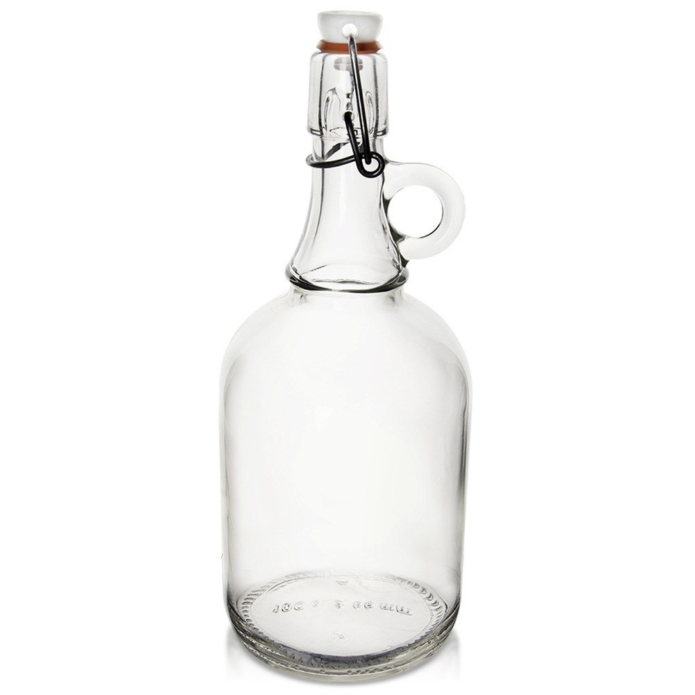 Glasflasche Mit Korkenclip Für Wein, Likör, Sirup, Saft, 1 L