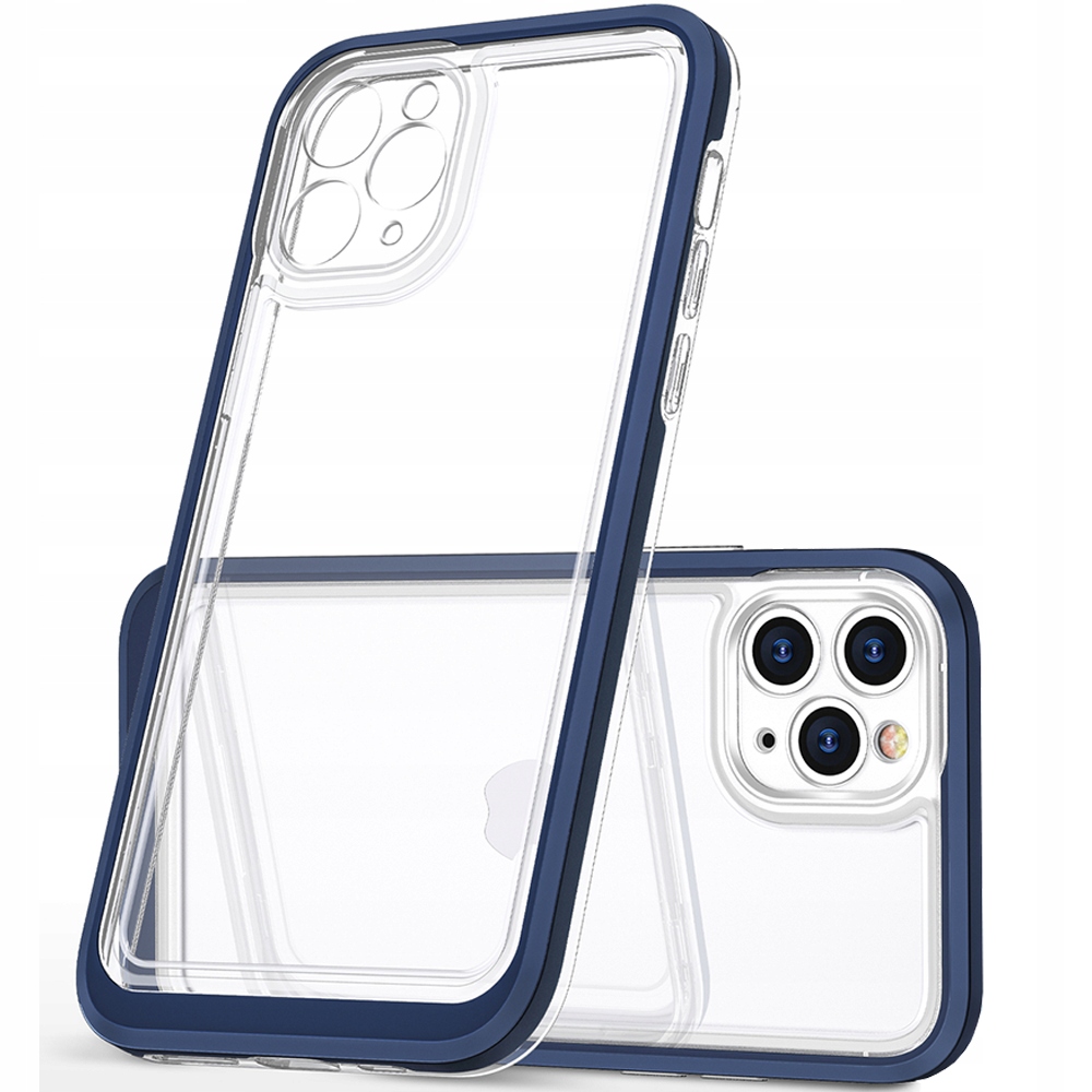 Transparente 3-in-1-hülle Für Iphone 13 Pro Max, Gel-schutzhülle Mit Rahmen, Blau