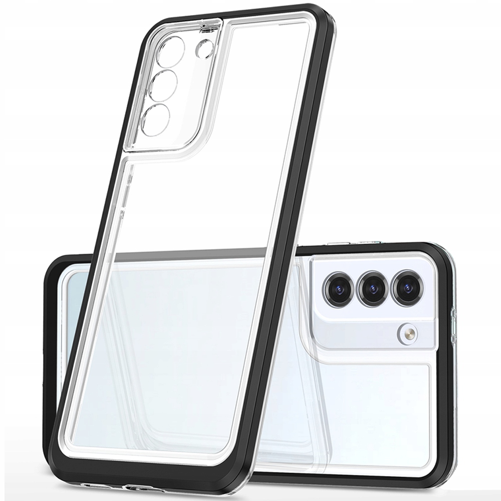 Transparente 3-in-1-hülle Für Samsung Galaxy S22+ (s22 Plus), Gel-schutzhülle Mit Rahmen, Schwarz