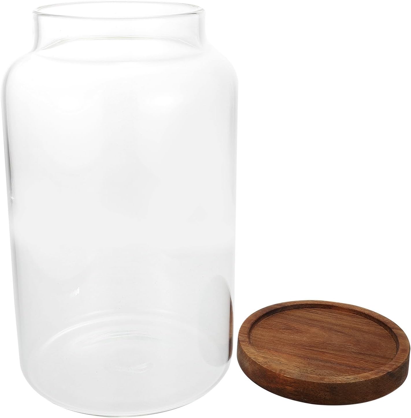 Luftdichter Vorratsbehälter Für Küche Und Haushalt 2,8l Aus Glas Mit Holzdeckel Zur Aufbewahrung Von Getreide Tee Und Lebensmittel Mit Feuchtigkeitsschutz