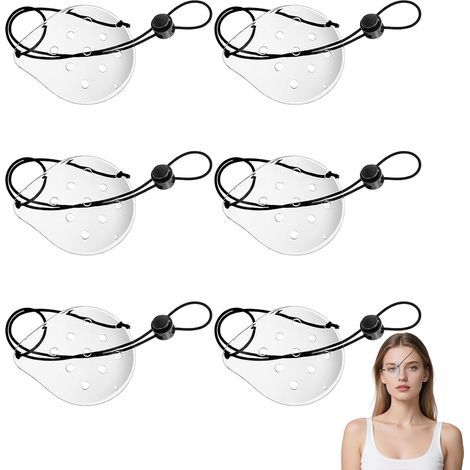 6-teiliges Set Transparenter Augenmasken, 9-loch-augenschutz Aus Kunststoff Für Poröse Augen Mit Verstellbarem Riemen, Atmungsaktive Augenmaske Für Männer Und Frauen, Schützt Ihre Augen