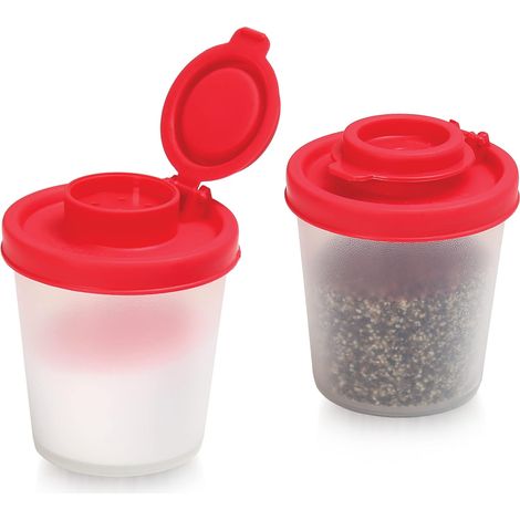 Set Mit 2 Bpa-freien, Transparenten Salz- Und Pfefferstreuern Aus Kunststoff, Reise-set, Für Salz, Pfeffer Und Gewürze, Ideal Für Camping, Wandern Und Kochen