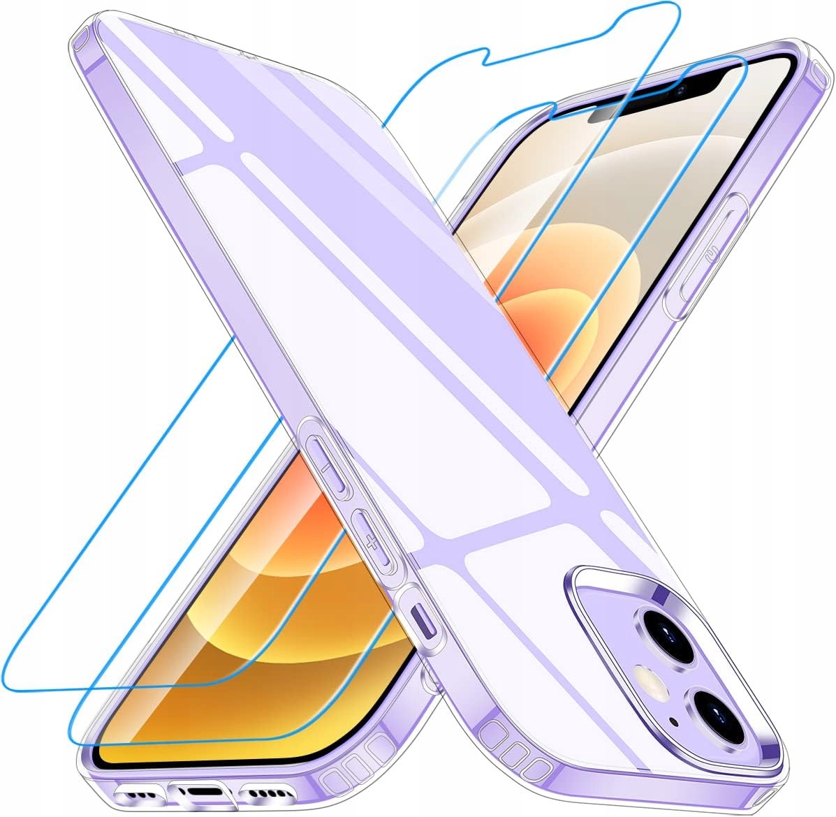 Iphone 12/12 Pro Hülle + 3x Losvick Schutzglas (transparent)