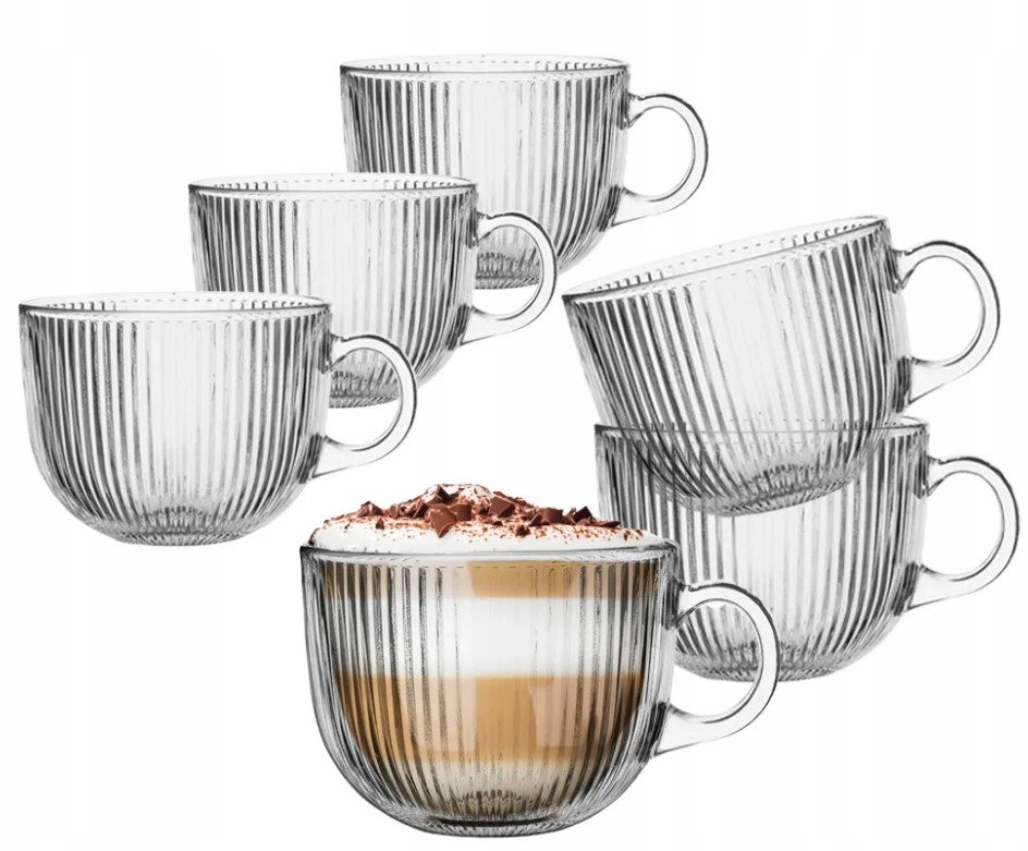 Luxito Strips 510ml 6-teiliges Set Kaffee-, Tee- Und Dessertgläser