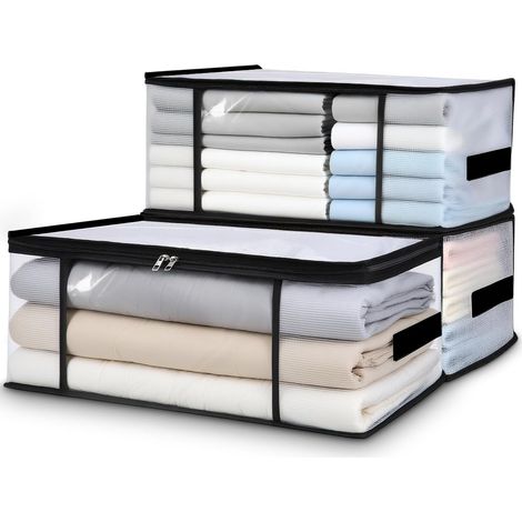 Transparente 35-liter-kleideraufbewahrungsbeutel, Transparente Kleideraufbewahrungsbox, Aufbewahrungsbox Für Unter Den Bettschrank, Faltbarer Bettbezug Mit Griffen, Faltbare Aufbewahrungsbox Für Kleid