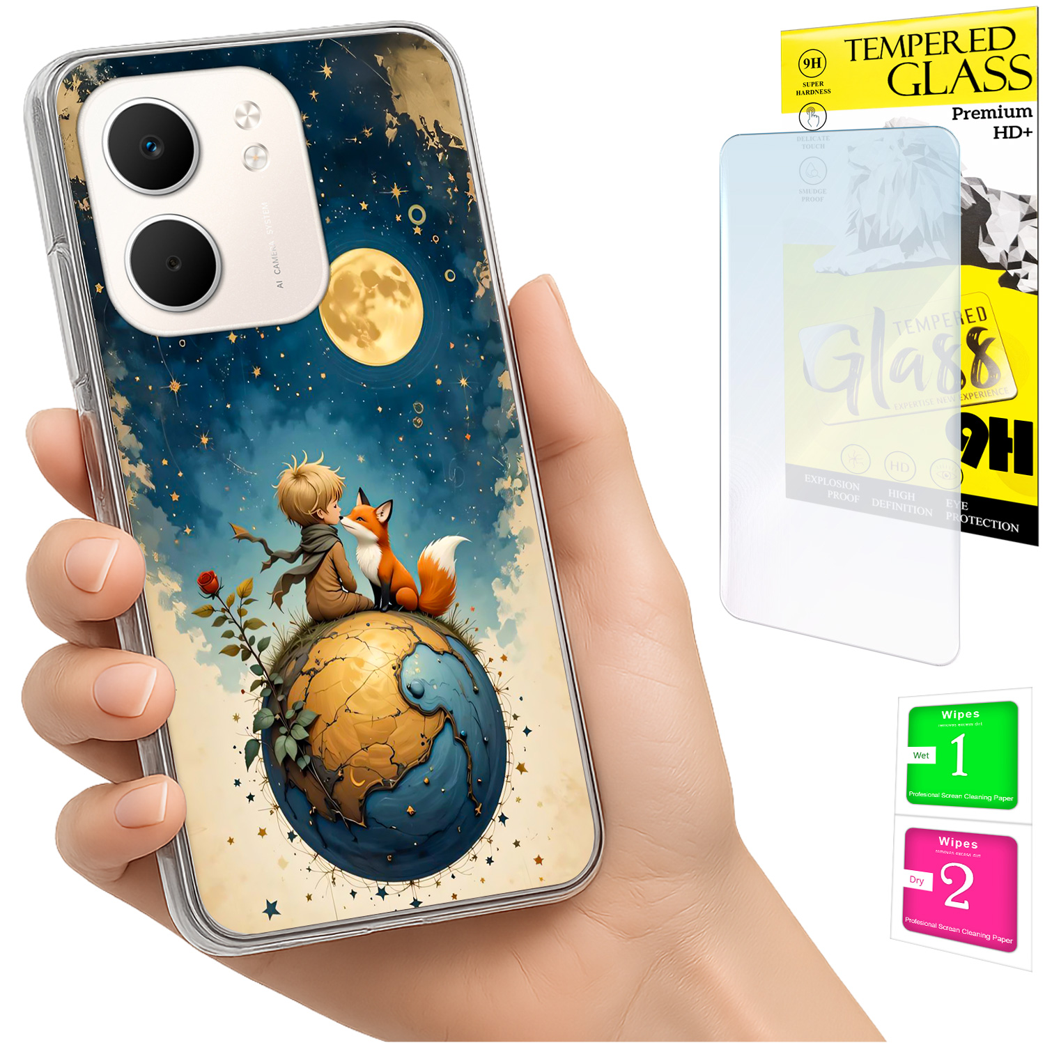 Schutzhülle Für Oppo A5x: Foto-rückseite Mit Fuchs-motiv Und 9h-glas