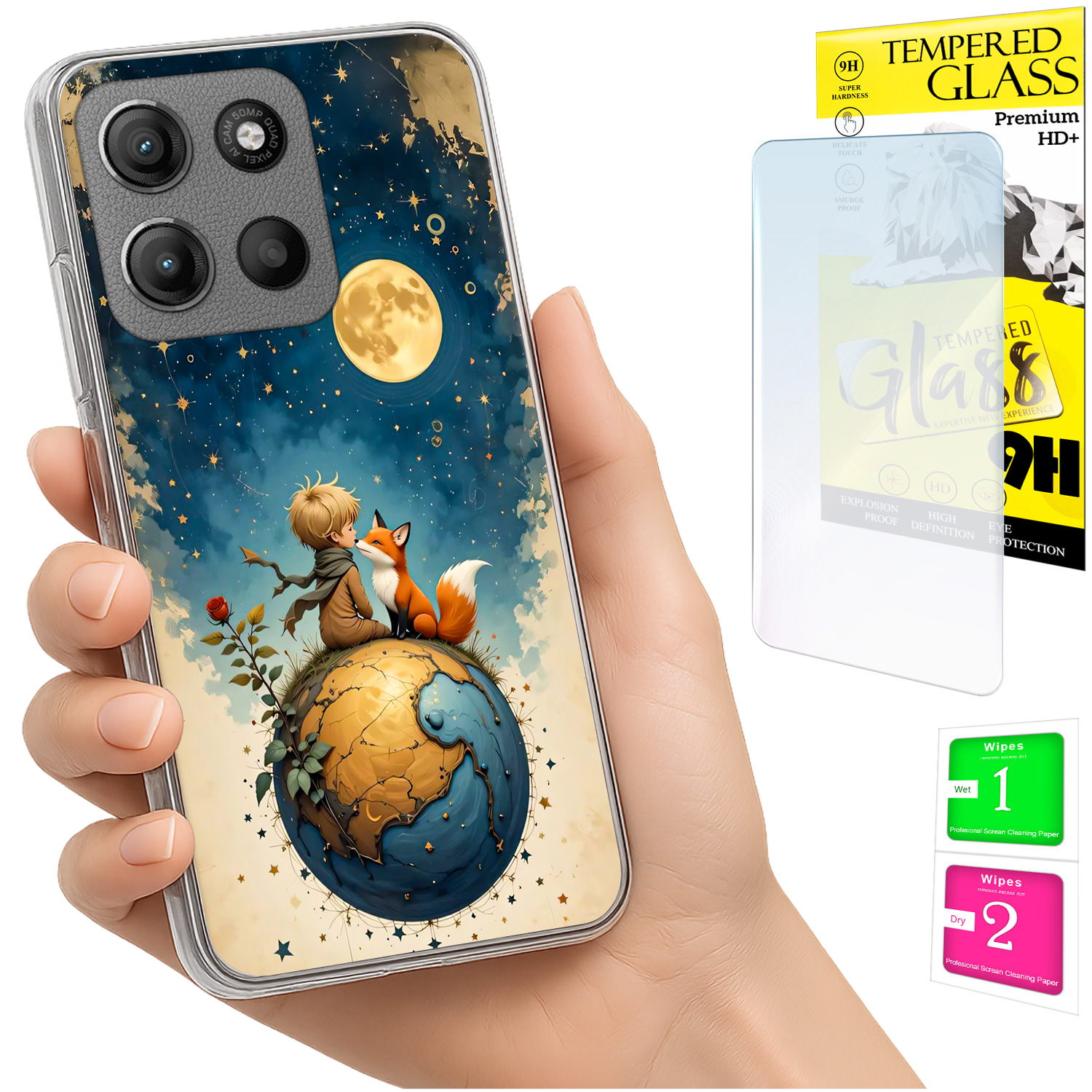 Schutzhülle Für Motorola Moto G15: Rückseite Aus Lisek-glas + Fotoschutzhülle