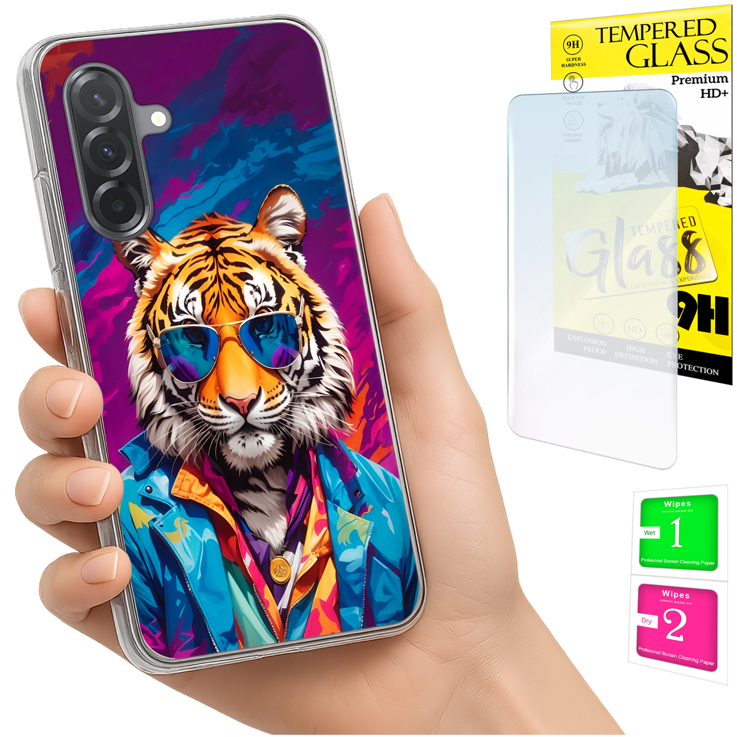 Schutzhülle Für Samsung Galaxy A36 / A56, Rückseite Aus Tigerglas 9h