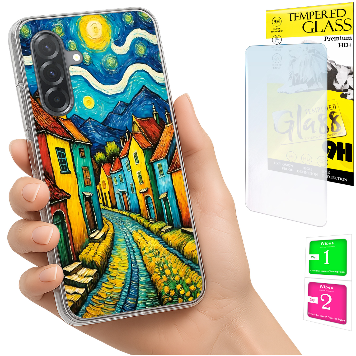 Schutzhülle Für Samsung Galaxy A36 / A56 Mit Rückseite Aus Kunstglas (9h)