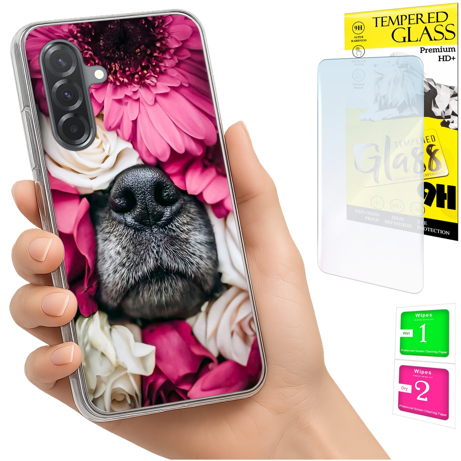 Schutzhülle Für Samsung Galaxy A36 / A56, Rückseite Mit Hundemotiv, Glas, 9h