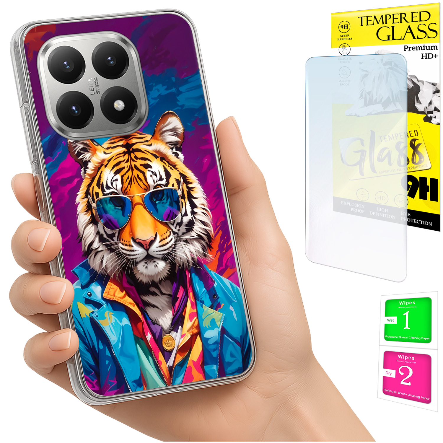 Schutzhülle Für Xiaomi 15t Mit Foto-rückseite, Tigergrafik Und 9h-glas
