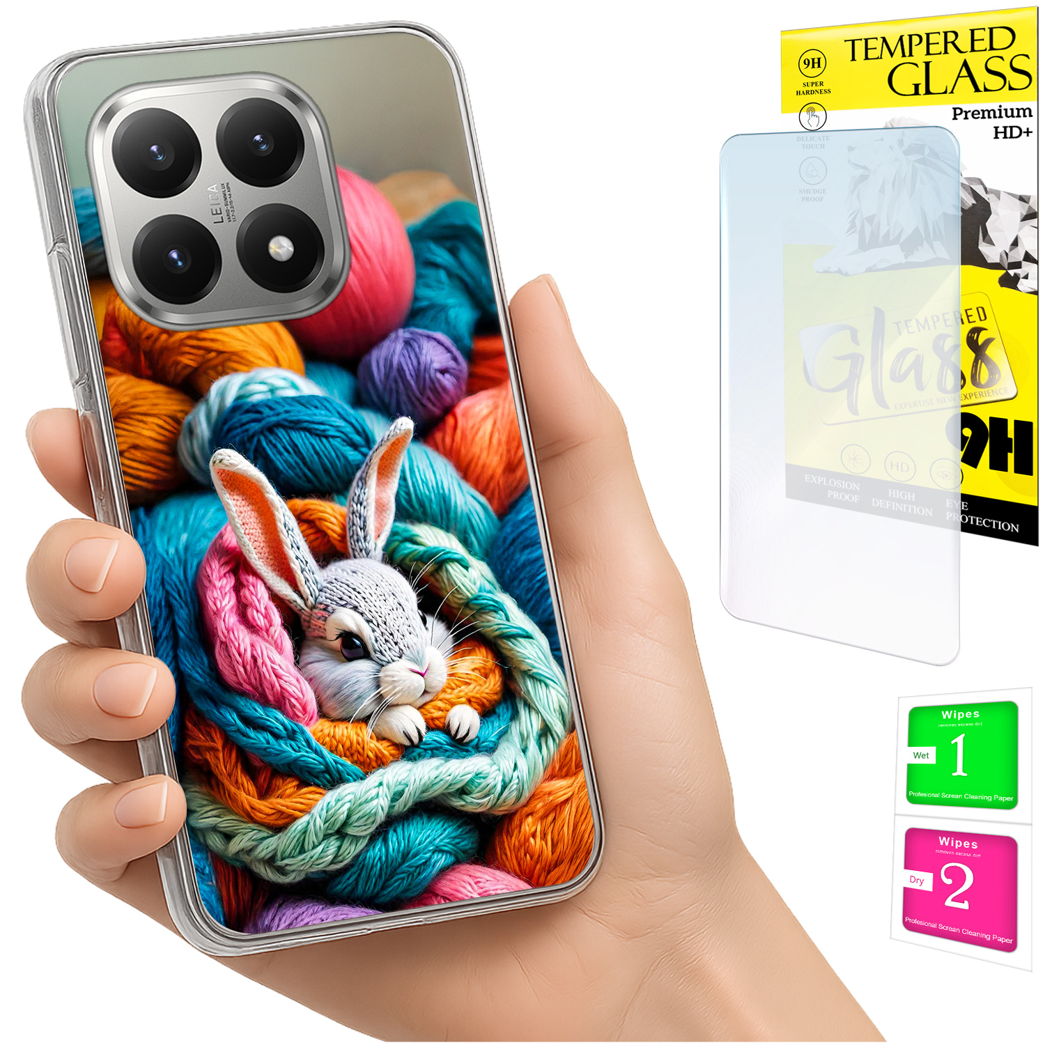 Schutzhülle Für Xiaomi 15t Mit Foto-rückseite, Hasenmotiv + 9h-glas