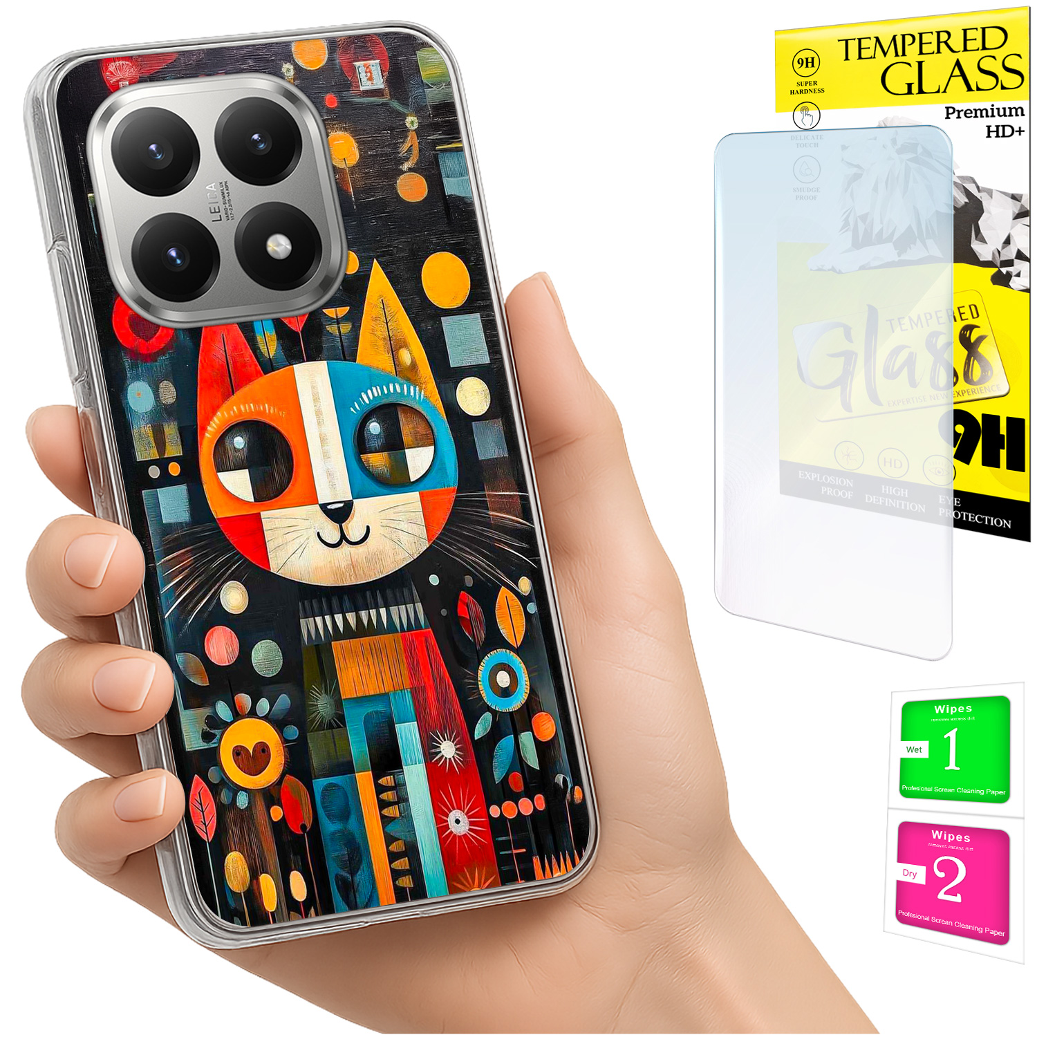 Schutzhülle Für Xiaomi 15t Mit Foto-rückseite, Katzenmotiv + 9h-glas