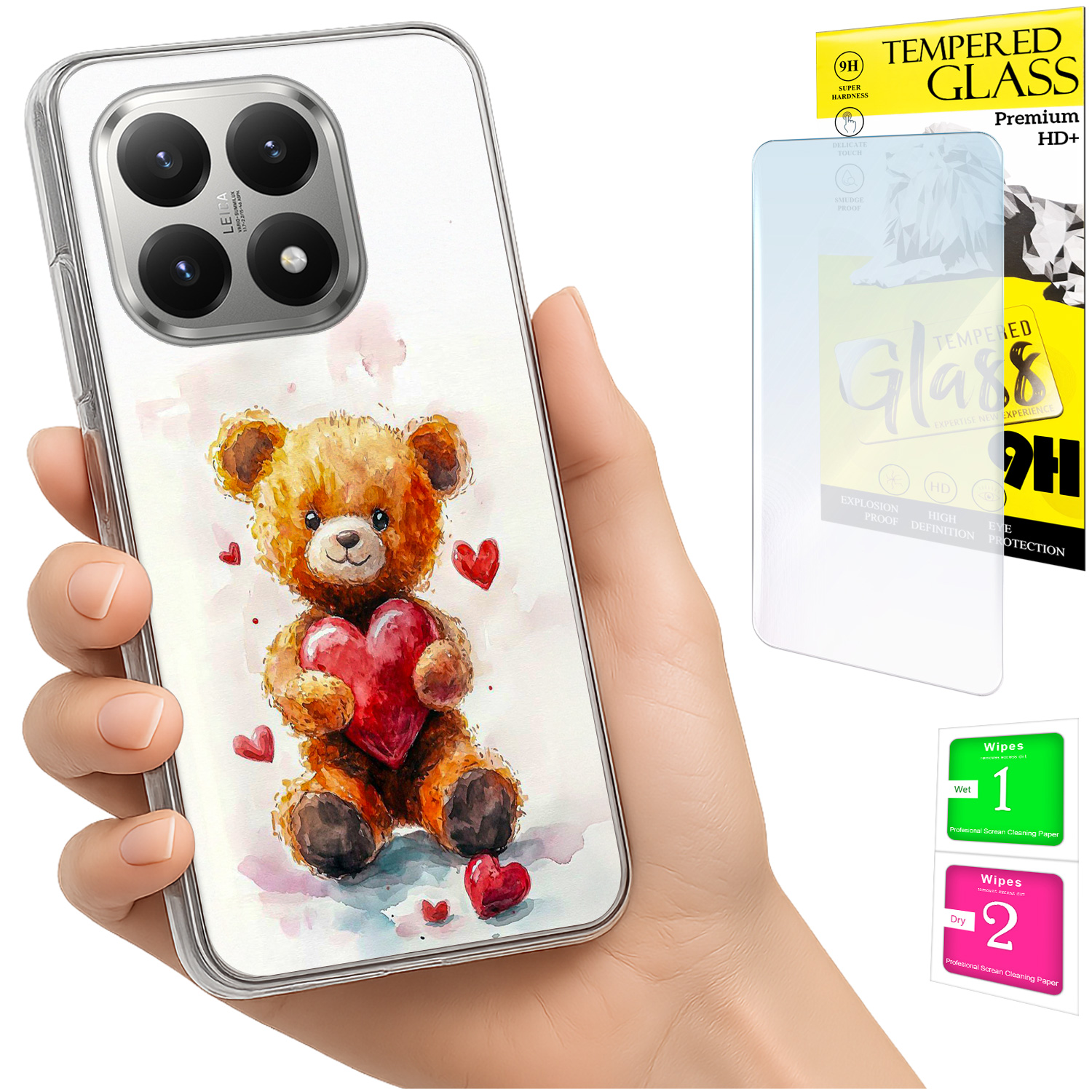 Schutzhülle Für Xiaomi 15t Mit Foto-rückseite, Grafik: Teddybär + 9h-glas