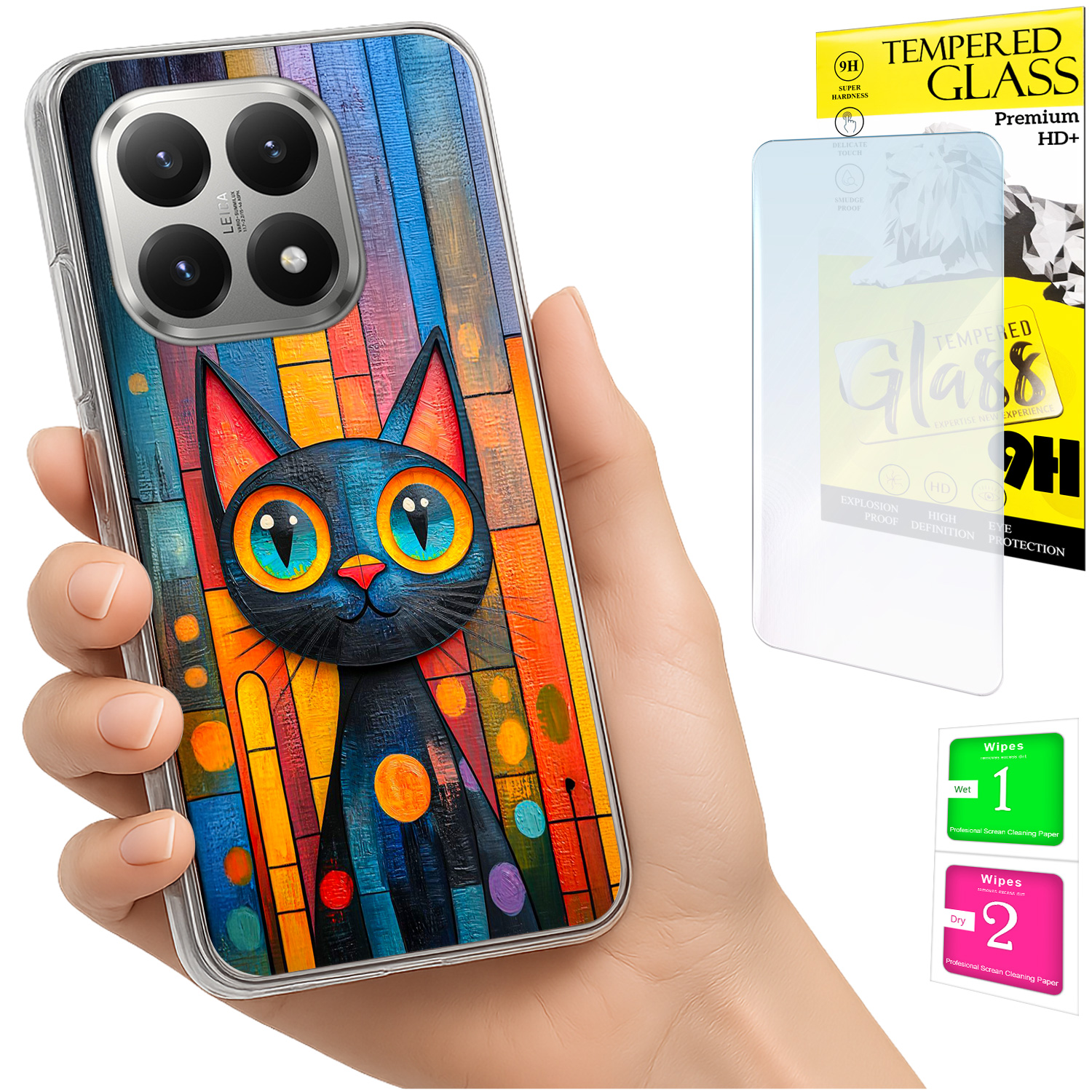Schutzhülle Für Xiaomi 15t Mit Foto-rückseitengrafik (kätzchen) + 9h-glas