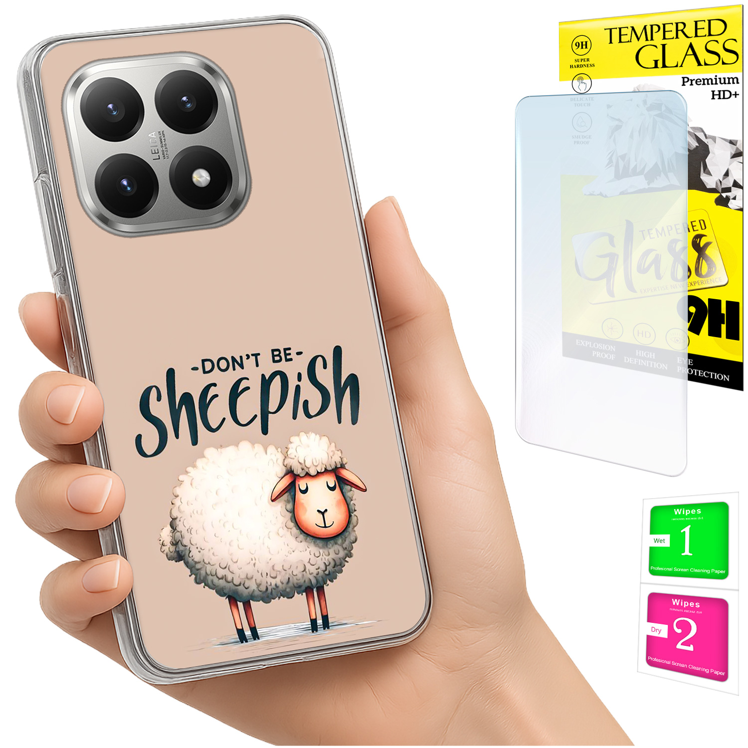 Schutzhülle Für Xiaomi 15t Mit Foto-rückseite, Schafmotiv + 9h-glas