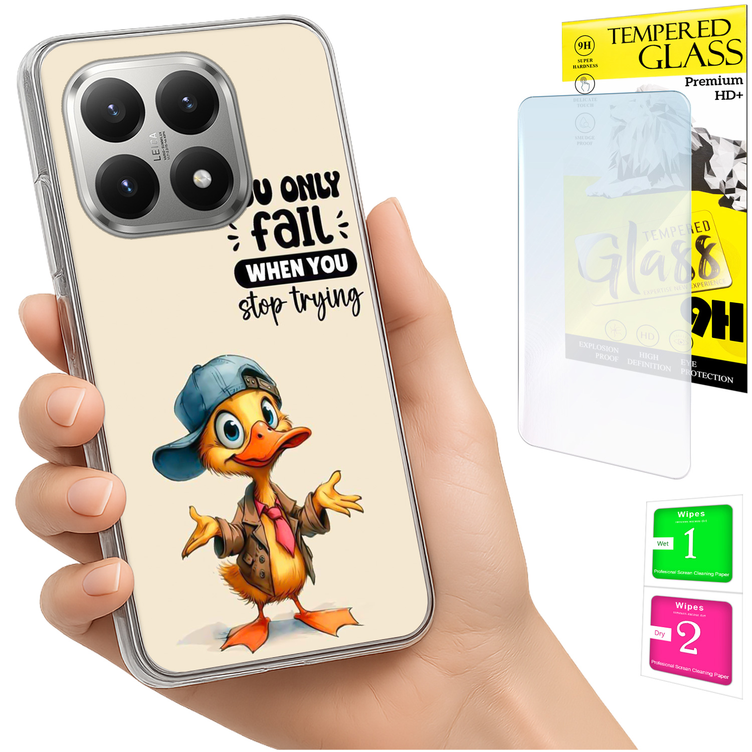 Schutzhülle Für Xiaomi 15t Mit Foto-rückseite, Grafik-entenmotiv + 9h-glas