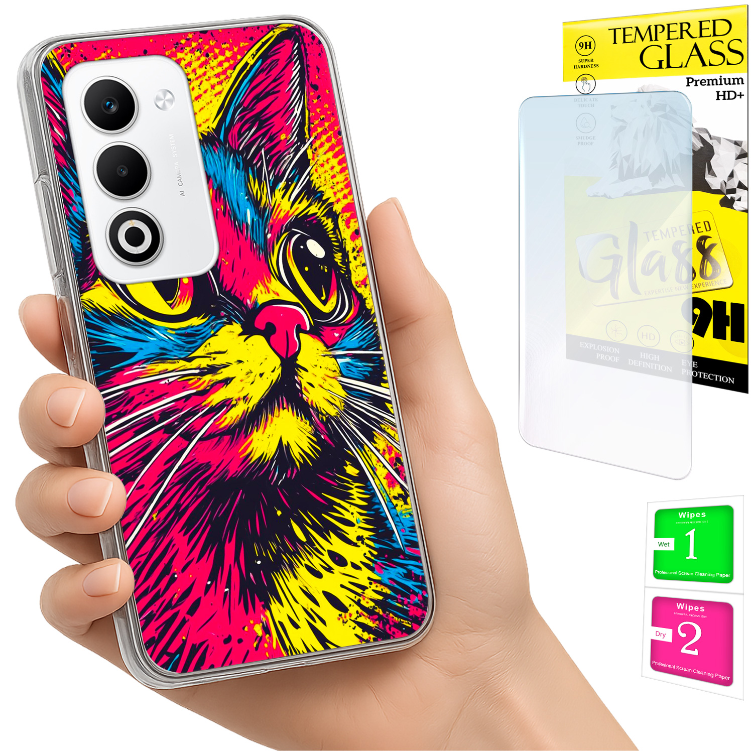 Schutzhülle Für Oppo A5 5g Mit Foto-rückseite, Motiv: Kätzchen + 9h-glas