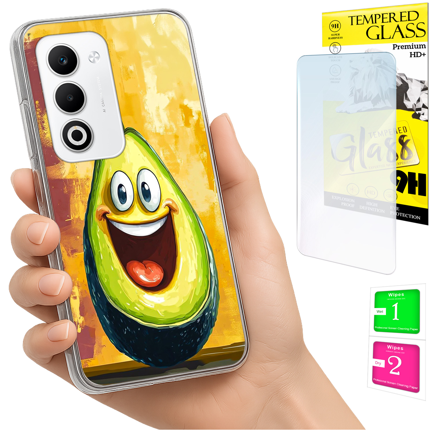 Schutzhülle Für Oppo A5 5g: Foto-rückseite Mit Avocado-grafik + 9h-glas