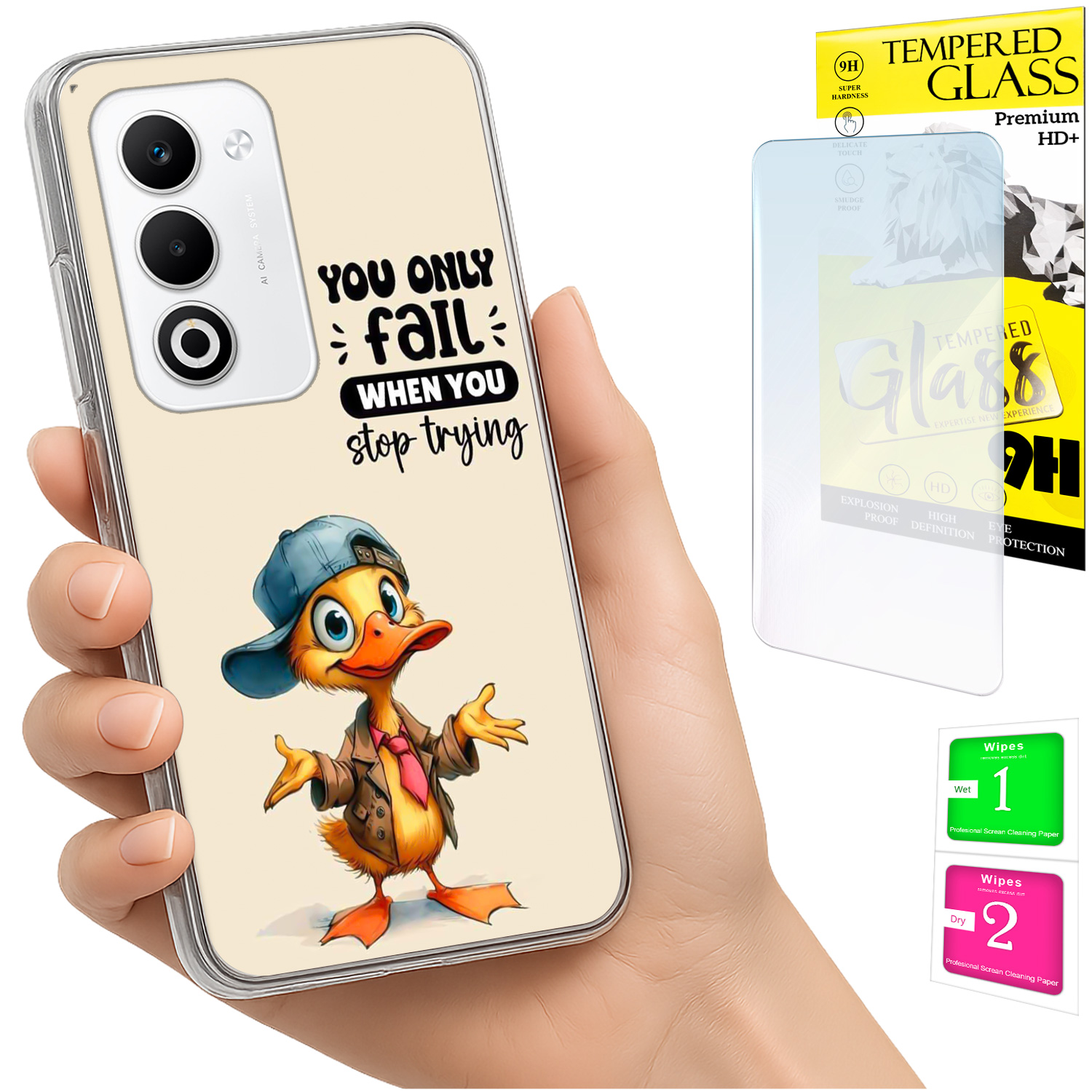 Schutzhülle Für Oppo A5 5g Mit Foto-rückseite, Entenmotiv + 9h-glas