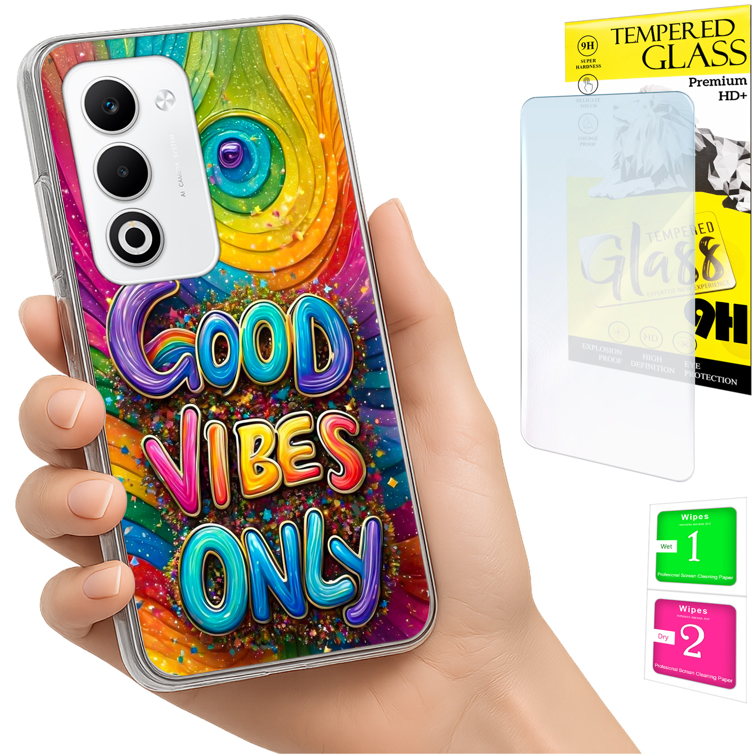 Schutzhülle Für Oppo A5 5g Mit Foto-rückseite, Grafikdesign Und 9h-glas