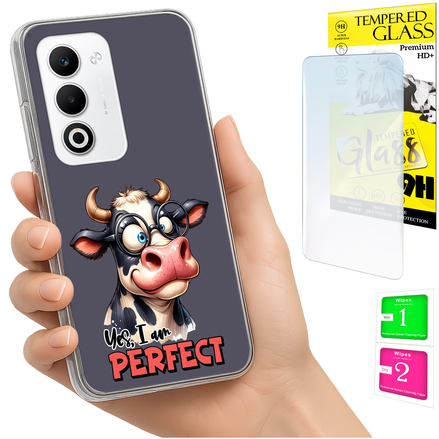 Schutzhülle Für Oppo A5 5g Mit Foto-rückseite, Elefantenmotiv + 9h-glas
