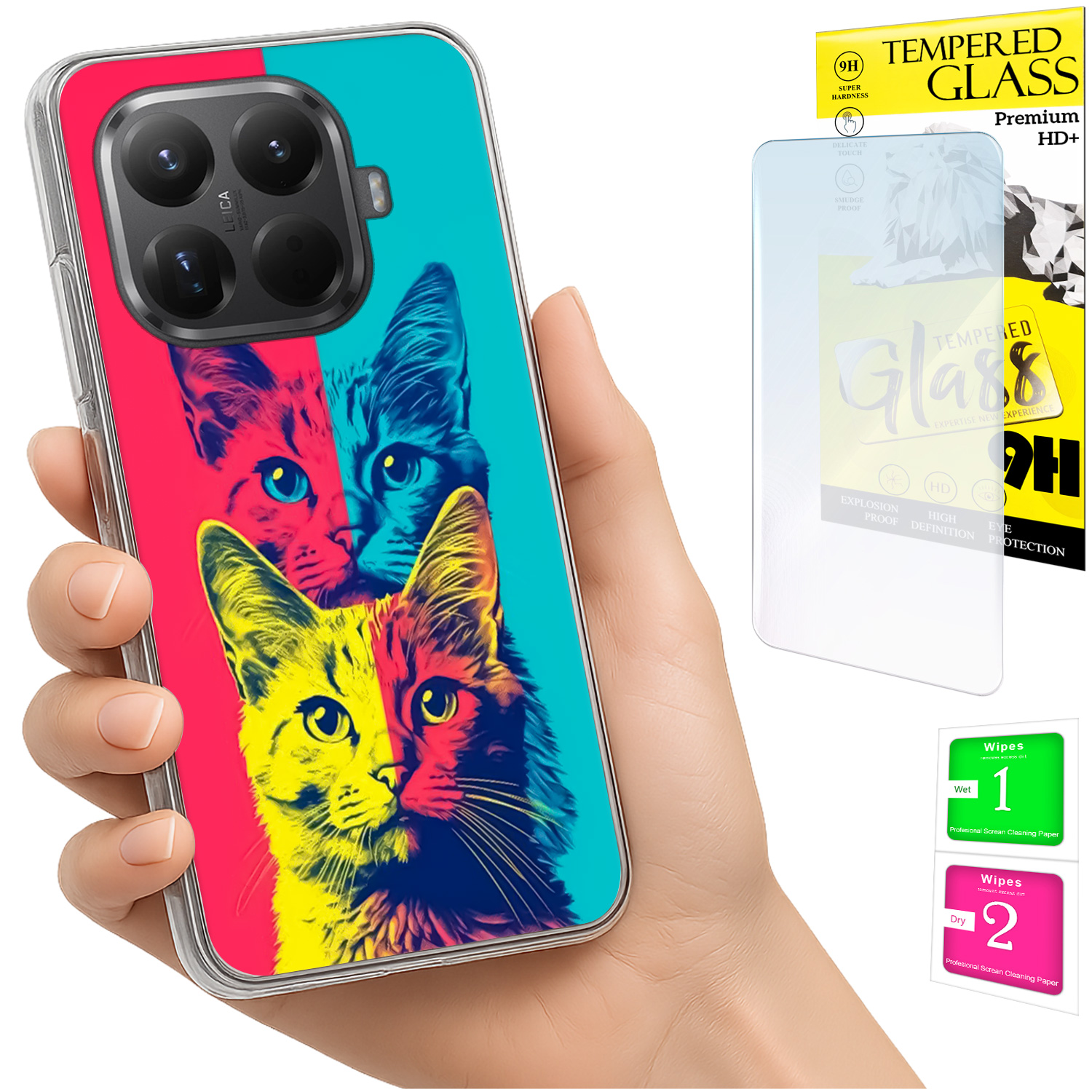 Schutzhülle Für Xiaomi 15t Pro Mit Foto-rückseite, Katzenmotiv + 9h-glas