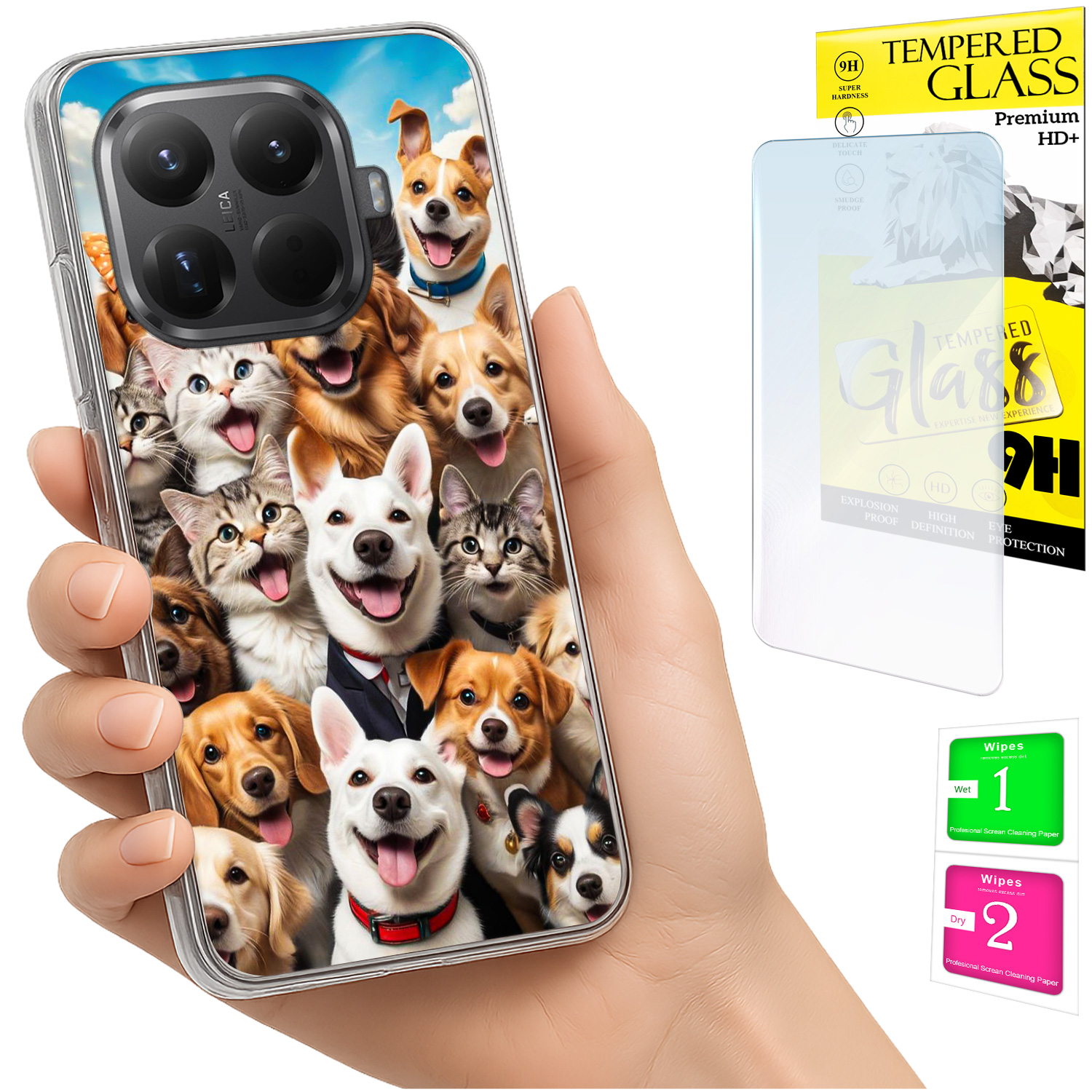 Schutzhülle Für Xiaomi 15t Pro Mit Foto-rückseite, Hundemotiv + 9h-glas