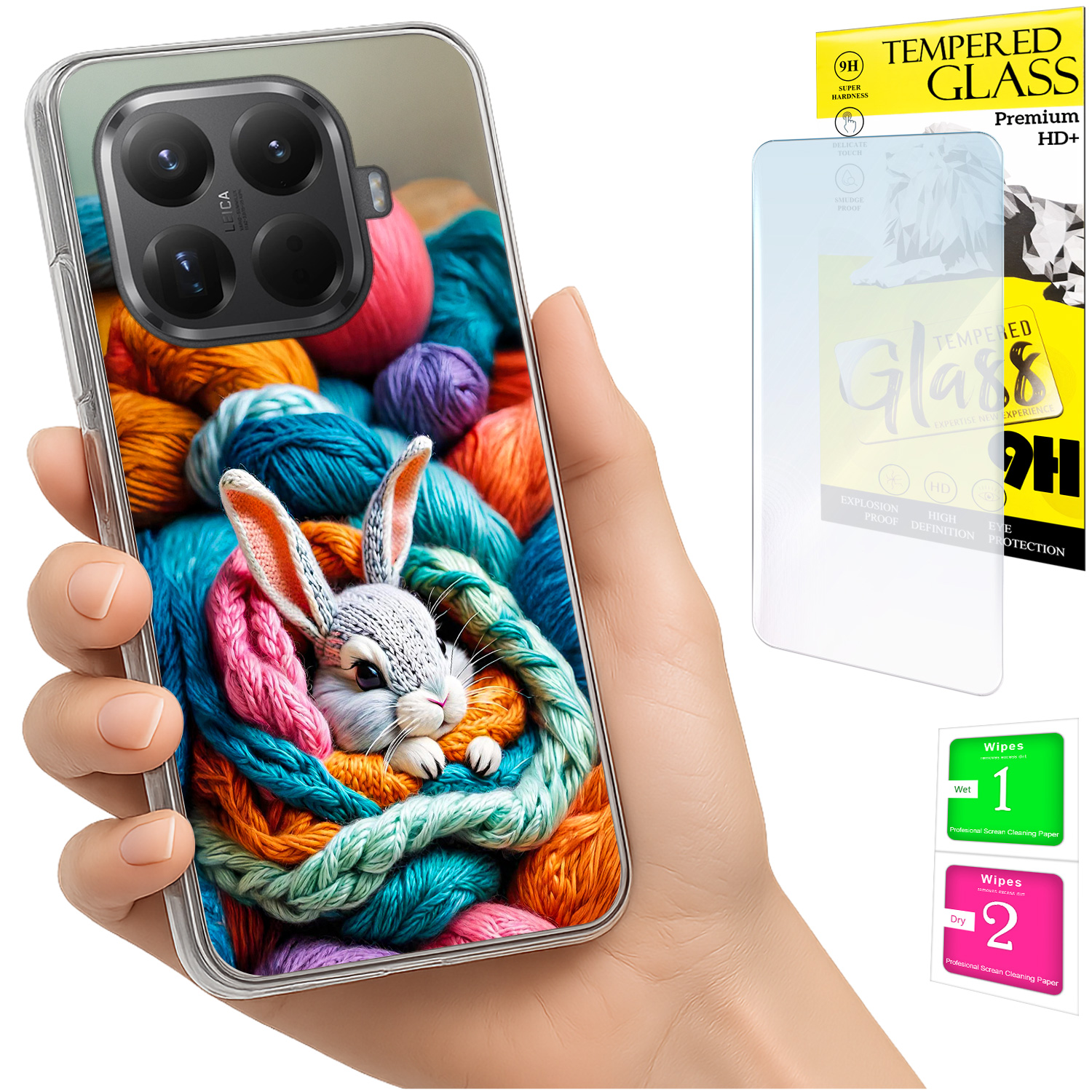 Schutzhülle Für Xiaomi 15t Pro: Rückseite Mit Hasenmotiv + 9h-glas